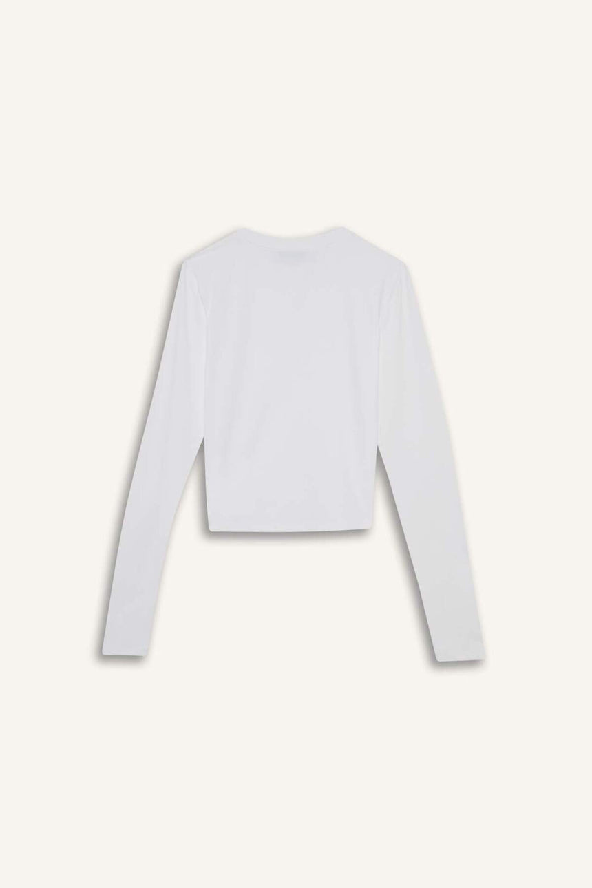 Defacto Kadın Long Sleeve T-Shirt D0199AX - Kırık Beyaz
