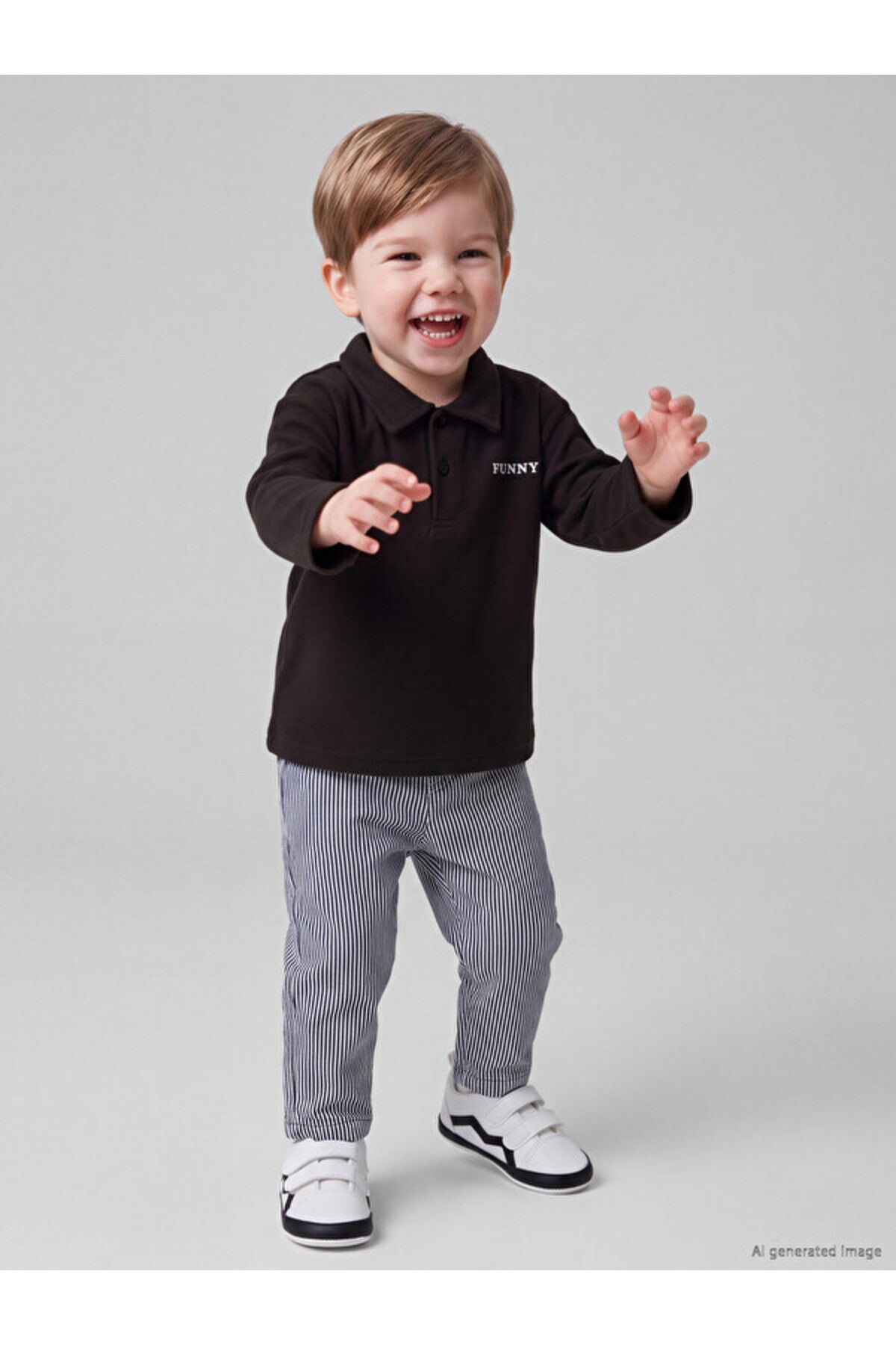LC Waikiki Erkek Bebek Polo Yaka T-Shirt Pantolon Takımı W6T896B1 - Antrasit