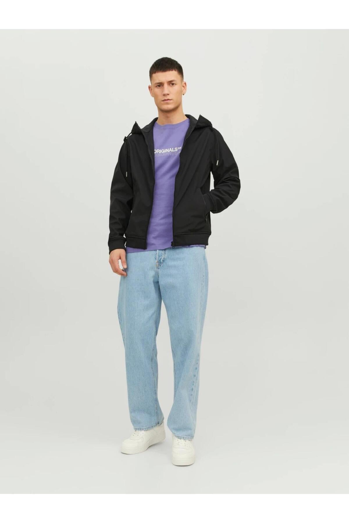 Jack & Jones Basic Erkek Kapüşonlu Softshell Mont 12236300 - Siyah