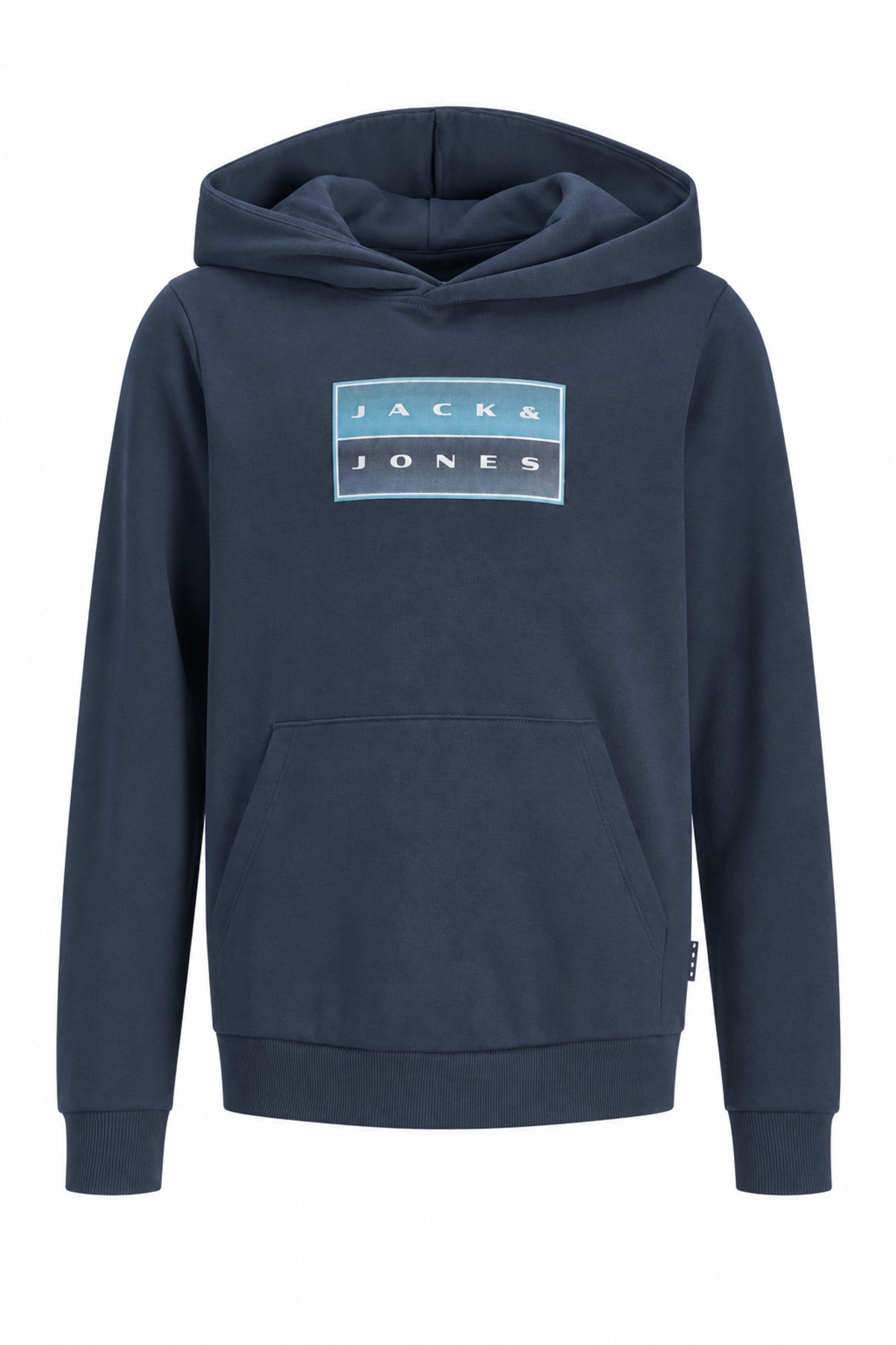Jack & Jones Junior Fusion Erkek Çocuk Kapüşonlu Sweatshirt 12298237 - Koyu Lacivert / Koyu Gri