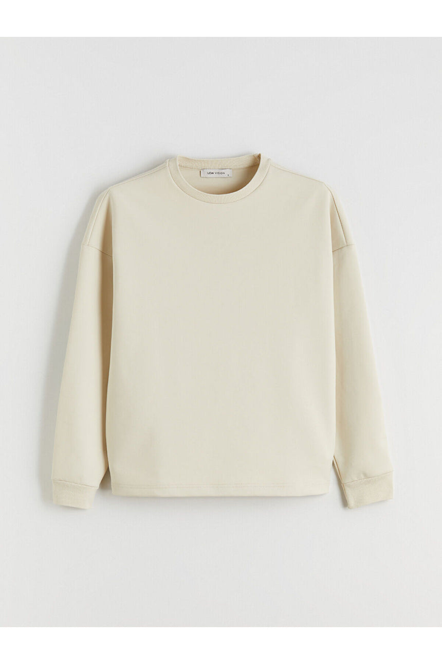 LC Waikiki Kadın Oversize Sweatshirt W5BU49R8 - Açık Bej