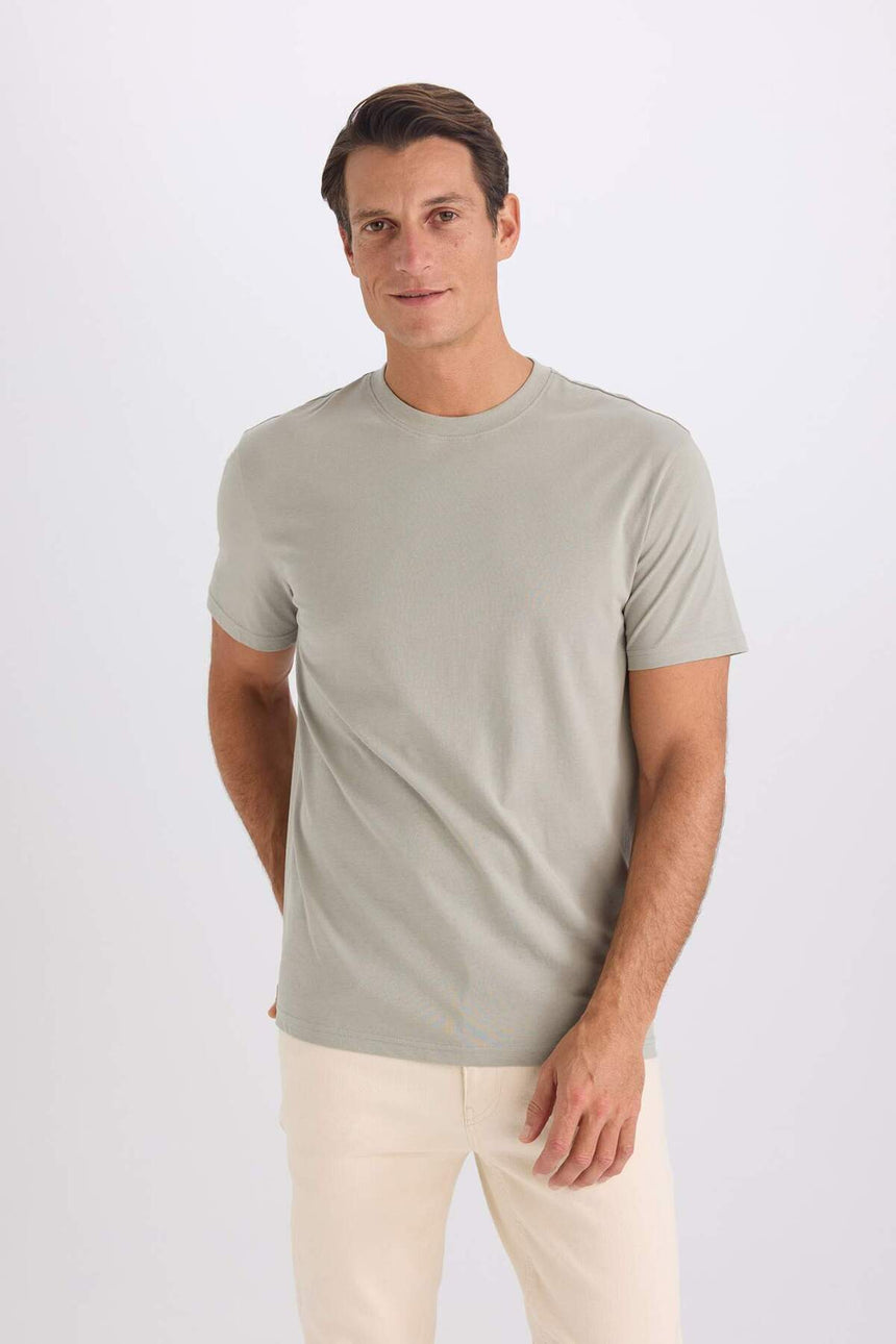DeFacto V7699AZ Erkek T-Shirt - Açık Haki Yeşili