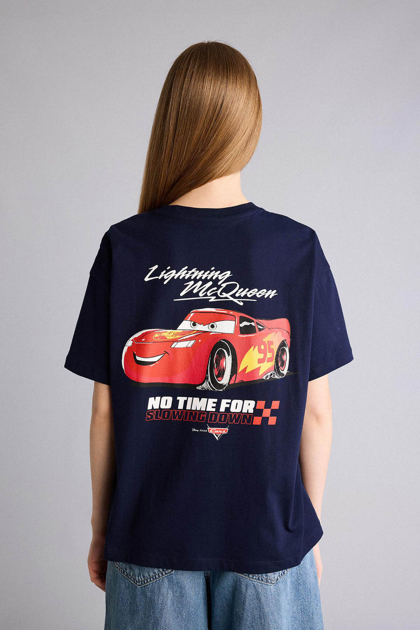 DeFacto H0552AX Kadın T-Shirt - Koyu Lacivert