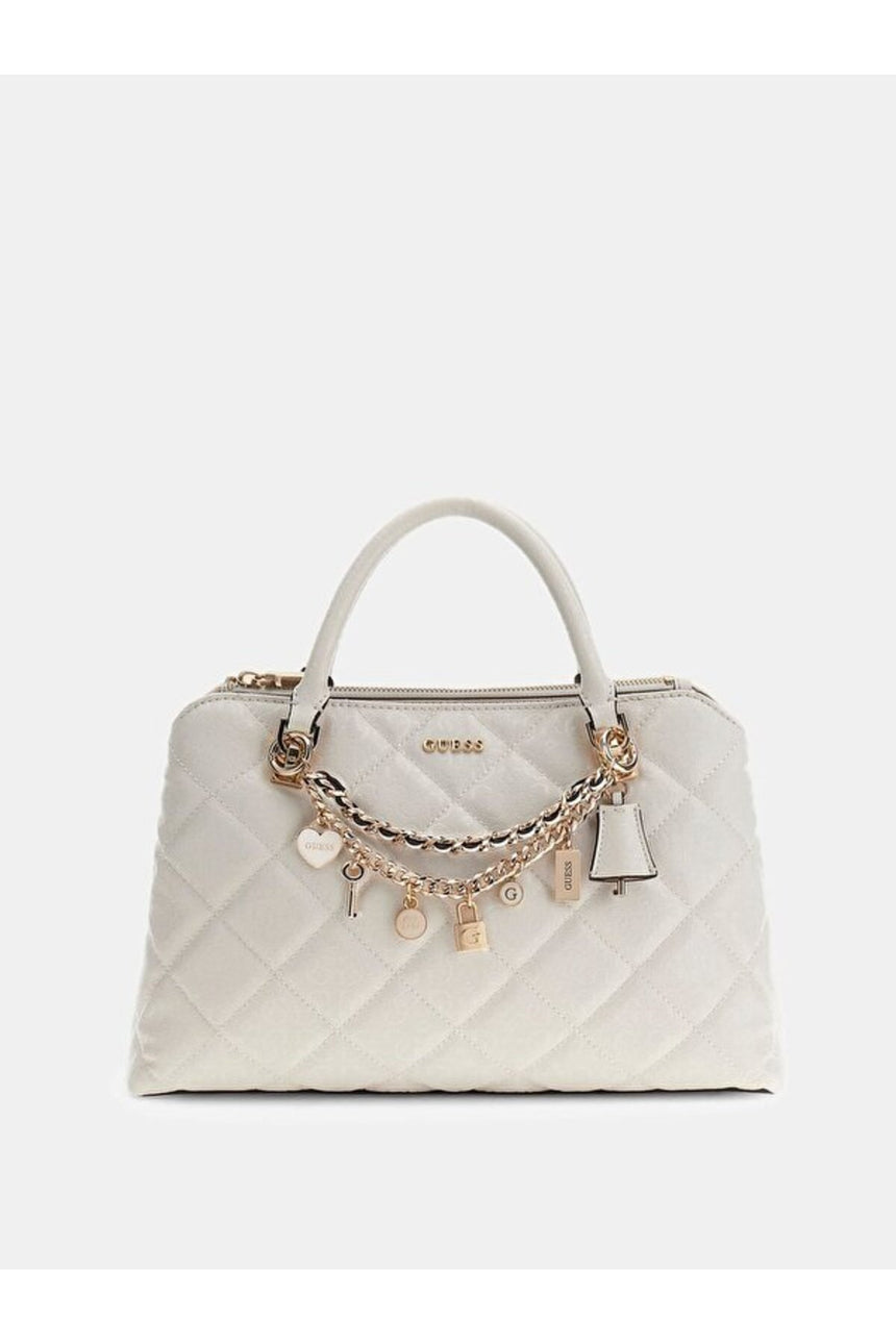 GUESS KADIN LIBBY 2 COMP SATCHEL HWGG9912060 - Kırık Beyaz/ Ekru