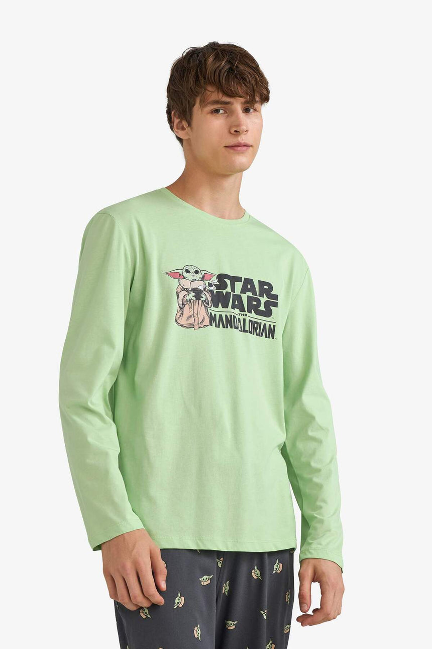 DeFacto Erkek Pijama Takımı F7497AX - Açık Yeşil