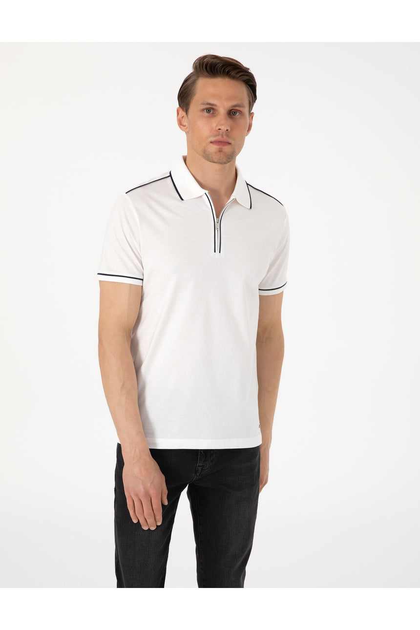 Pierre Cardin 2131848 Erkek Polo Yaka T-Shirt - Ekru