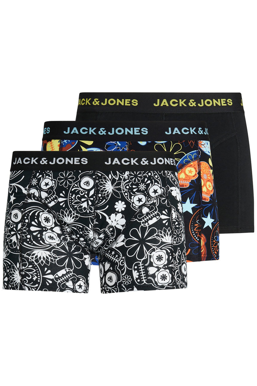 JACK&JONES JACSUGAR SKULL TRUNKS 3 PACK. NOOS 12185485 - Siyah