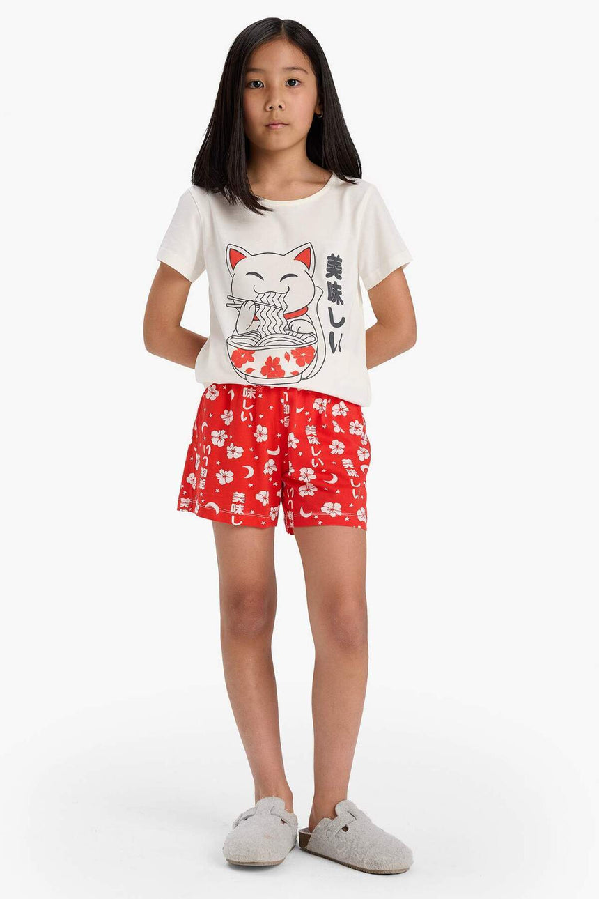 DeFacto Çocuk Pijama Takımı E0530A8 - Ekru