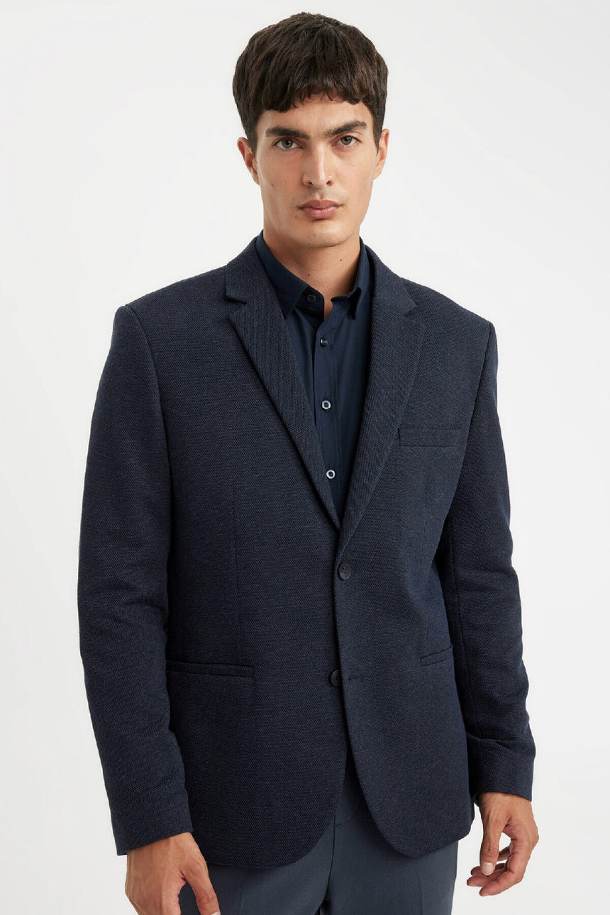 DeFacto Erkek Slim Fit Blazer Ceket N0503AZ - Koyu Lacivert