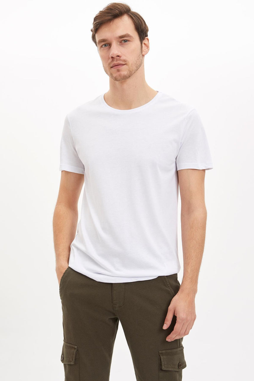DeFacto M6606AZ Erkek T-Shirt - Beyaz