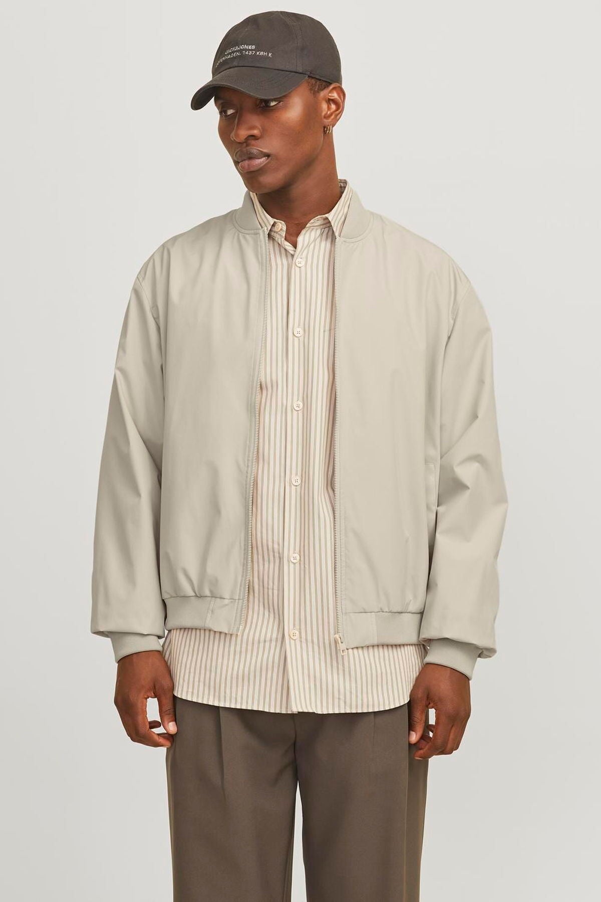 Jack & Jones Charge Erkek Bomber Ceket 12288895 - Bej / Açık Gri