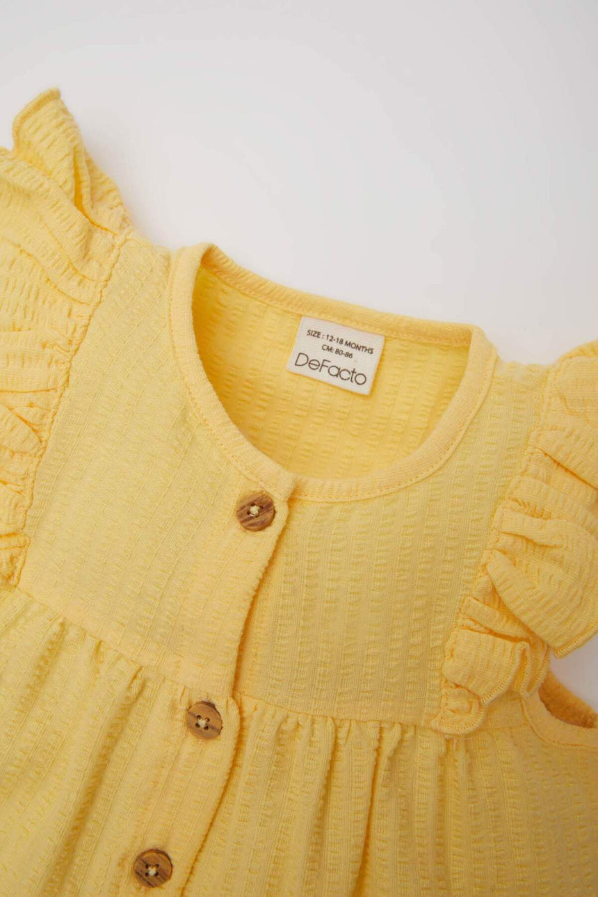 Defacto Çocuk Short Sleeve Shirt C5972A5 - Sarı
