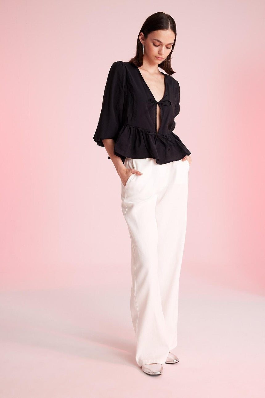 Defacto Kadın Trousers D4467AX - Kırık Beyaz