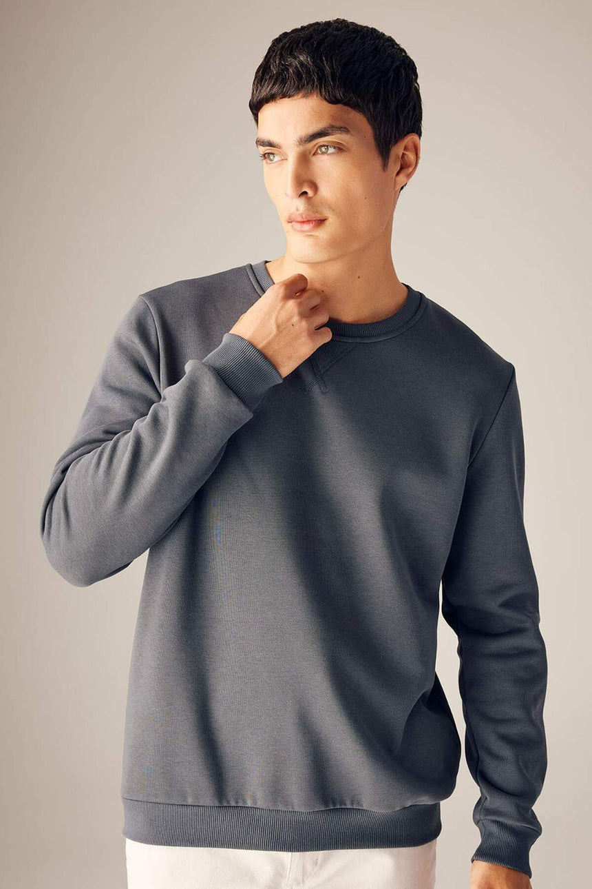 DeFacto Erkek Sweatshirt T3777AZ - Antrasit