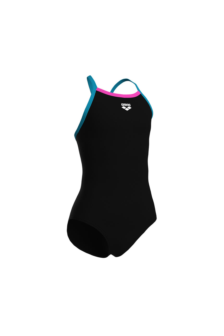ARENA GIRL'S ARENA SWIMSUIT LIGHT DROP SOLID 005919589 - Siyah/Pembe