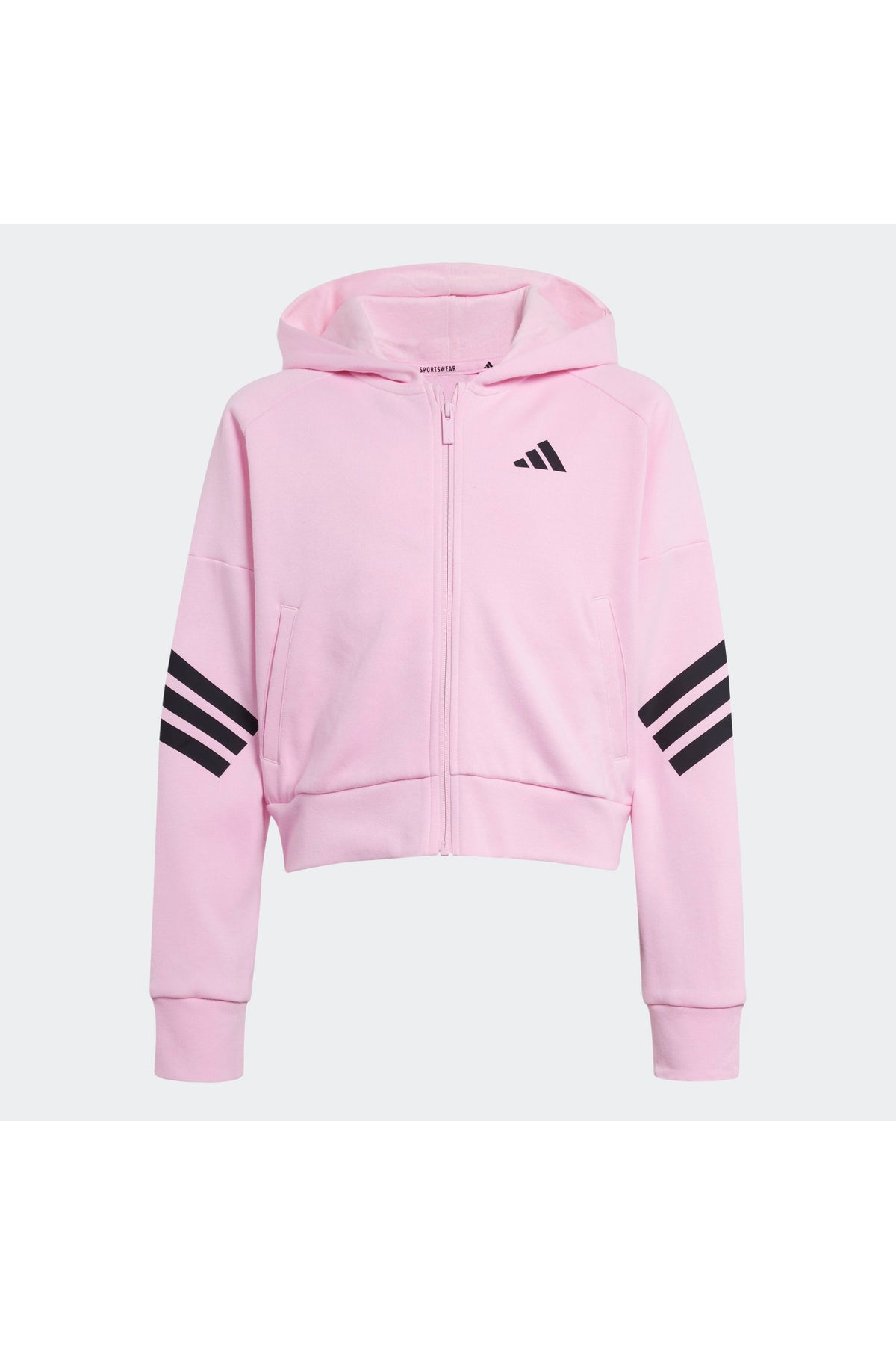 adidas Future Icons 3-Stripes Kız Çocuk Fermuarlı Kapüşonlu Sweatshirt JD1300 - Pembe