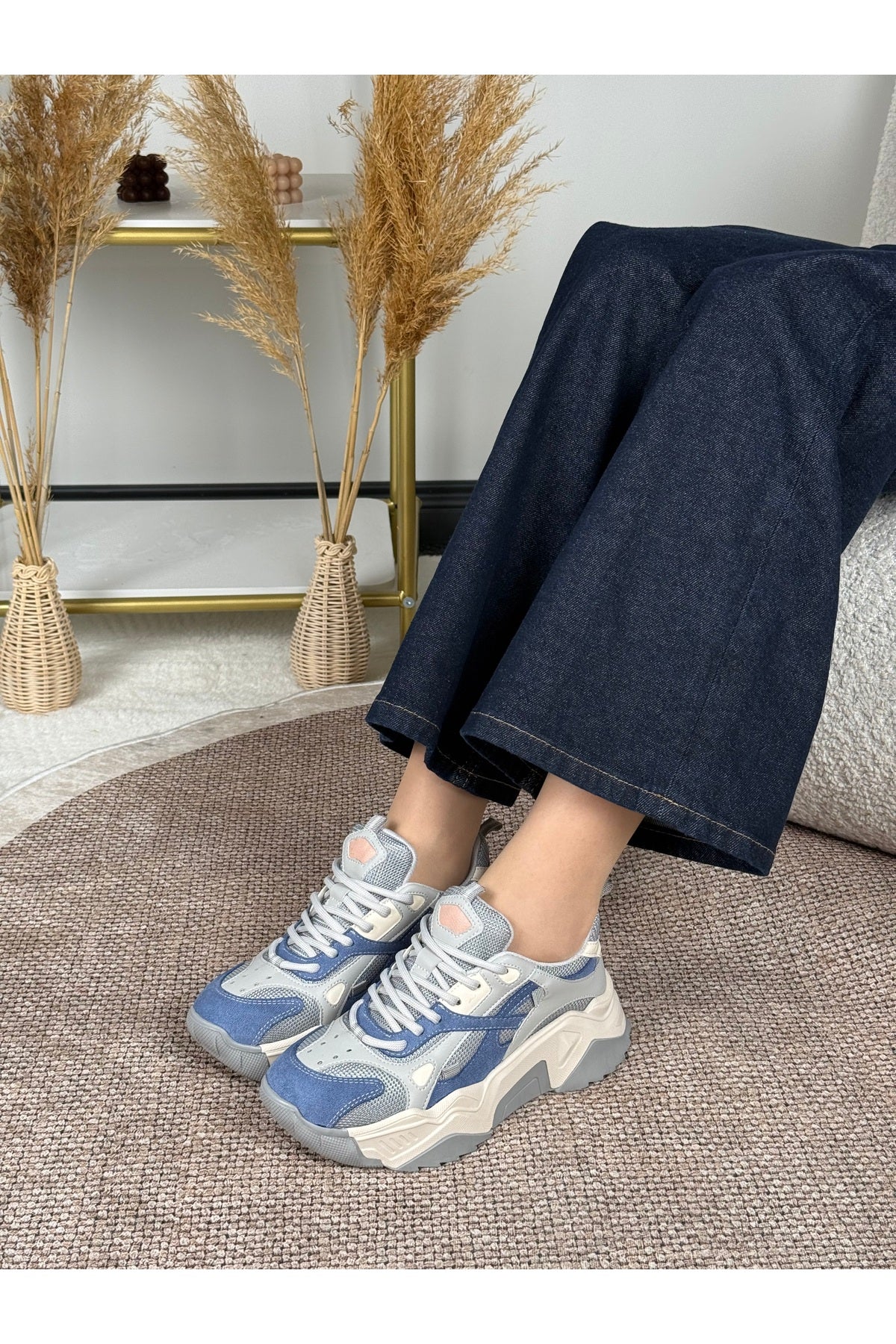 Eysha Noctra Mavi Gri Kadın Sneaker