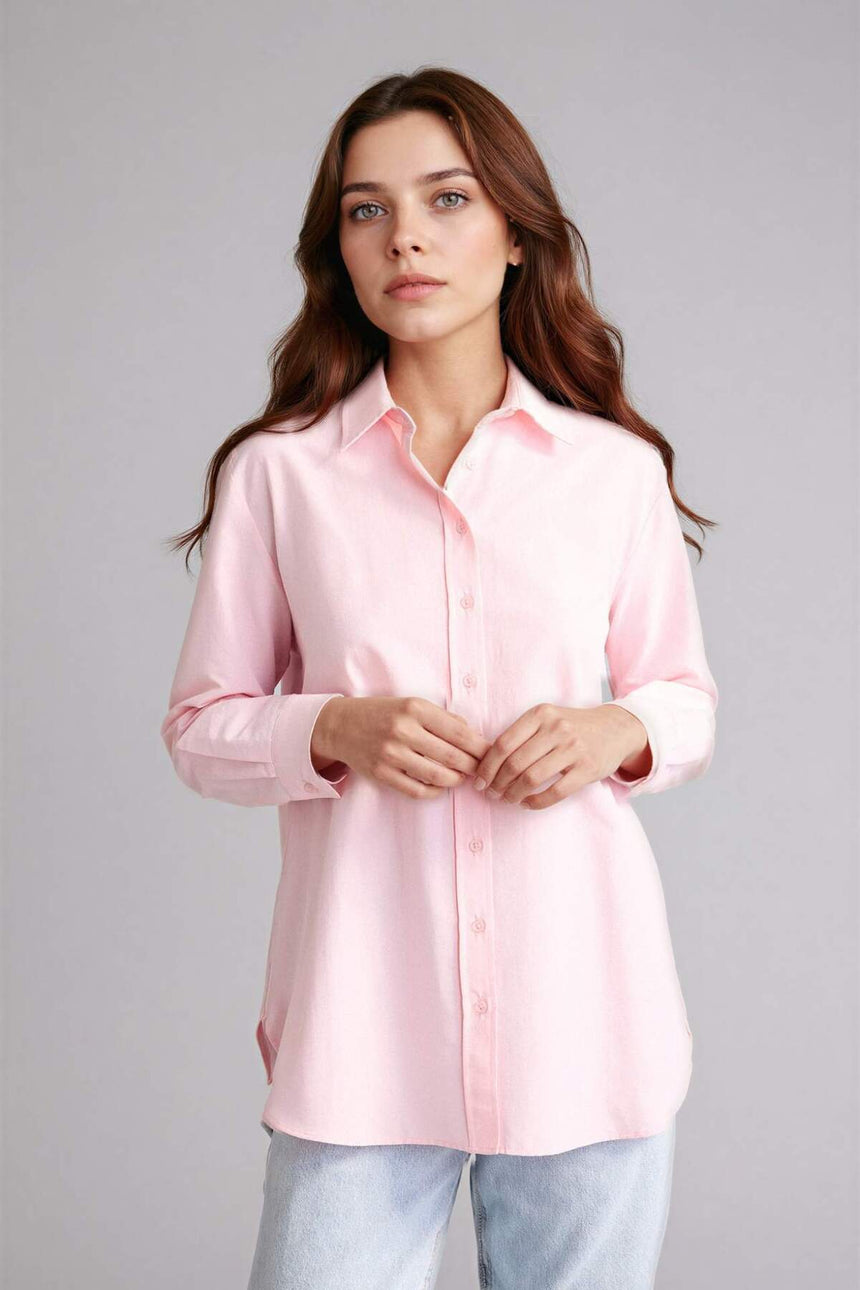 Defacto Kadın Long Sleeve Tunic D7341AX - Açık Pembe