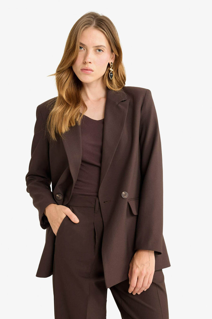 Defacto Kadın Blazer E7732Ax - Kahverengi