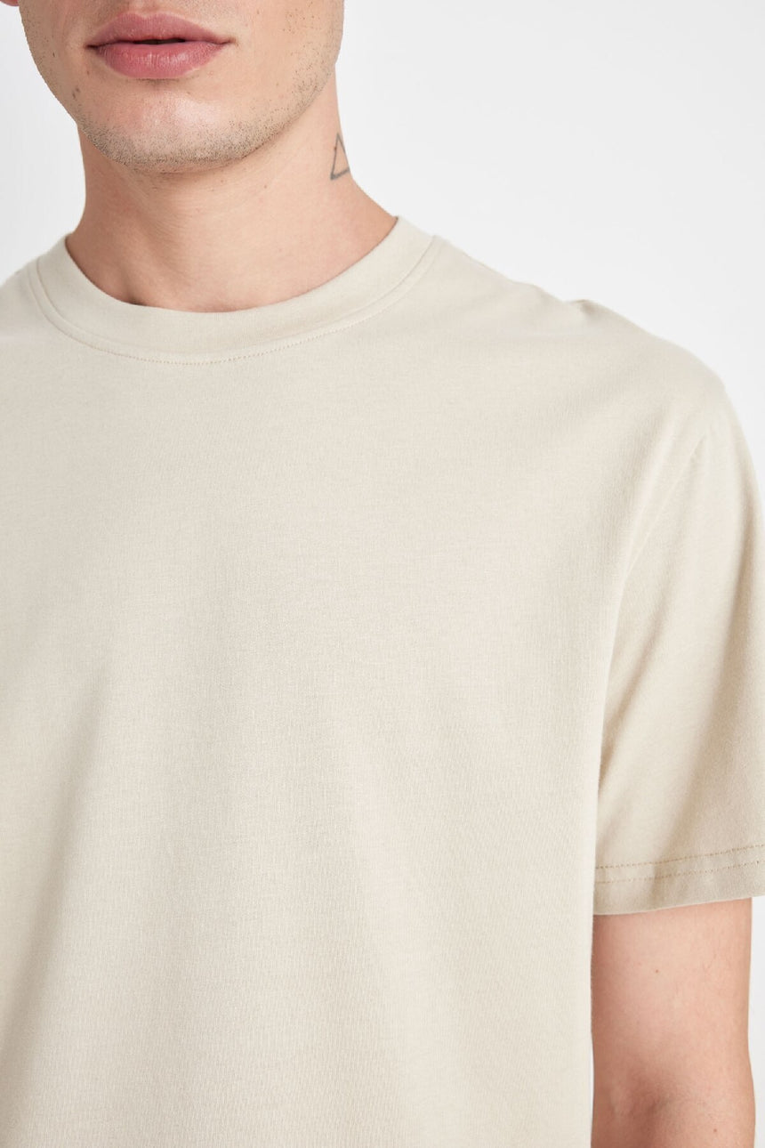 Defacto Erkek T-Shirt V7699Az - Kum Beji