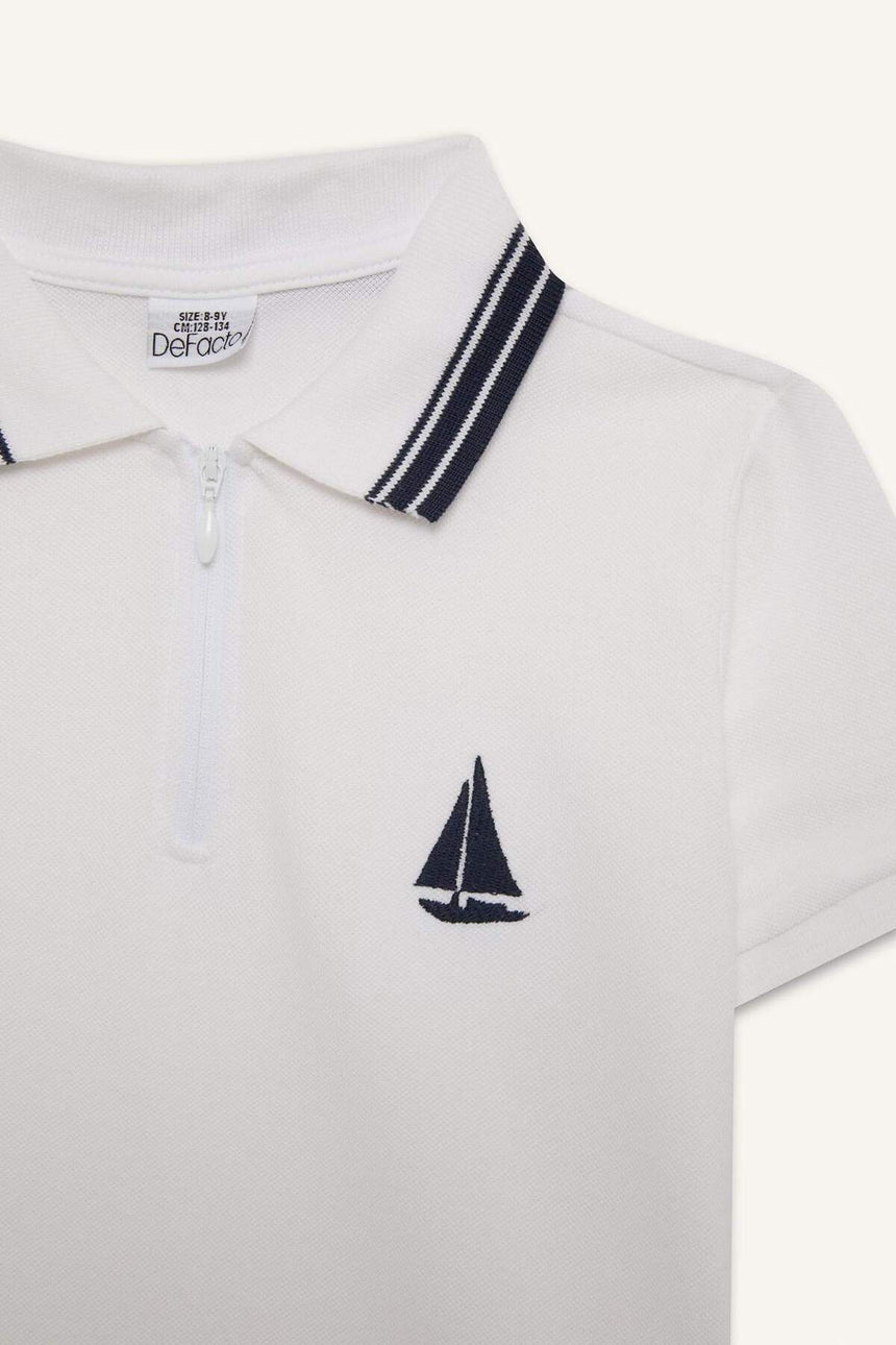Defacto Çocuk Short Sleeve Polo T-Shirt D8091A8 - Beyaz