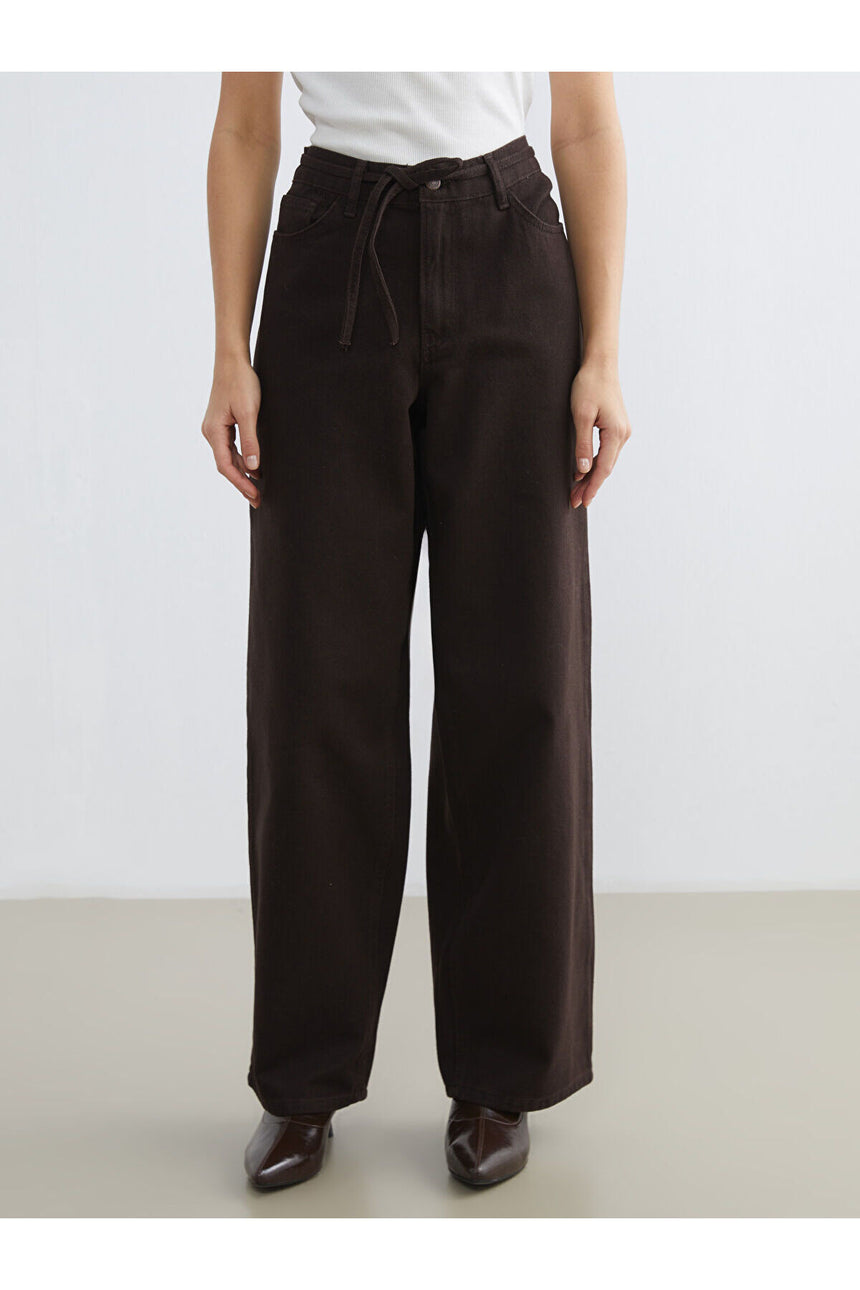 LCW KADIN W5OI67C8 PNT,AMSTERDAM-BAGGY-COLOUR - Koyu Kahverengi