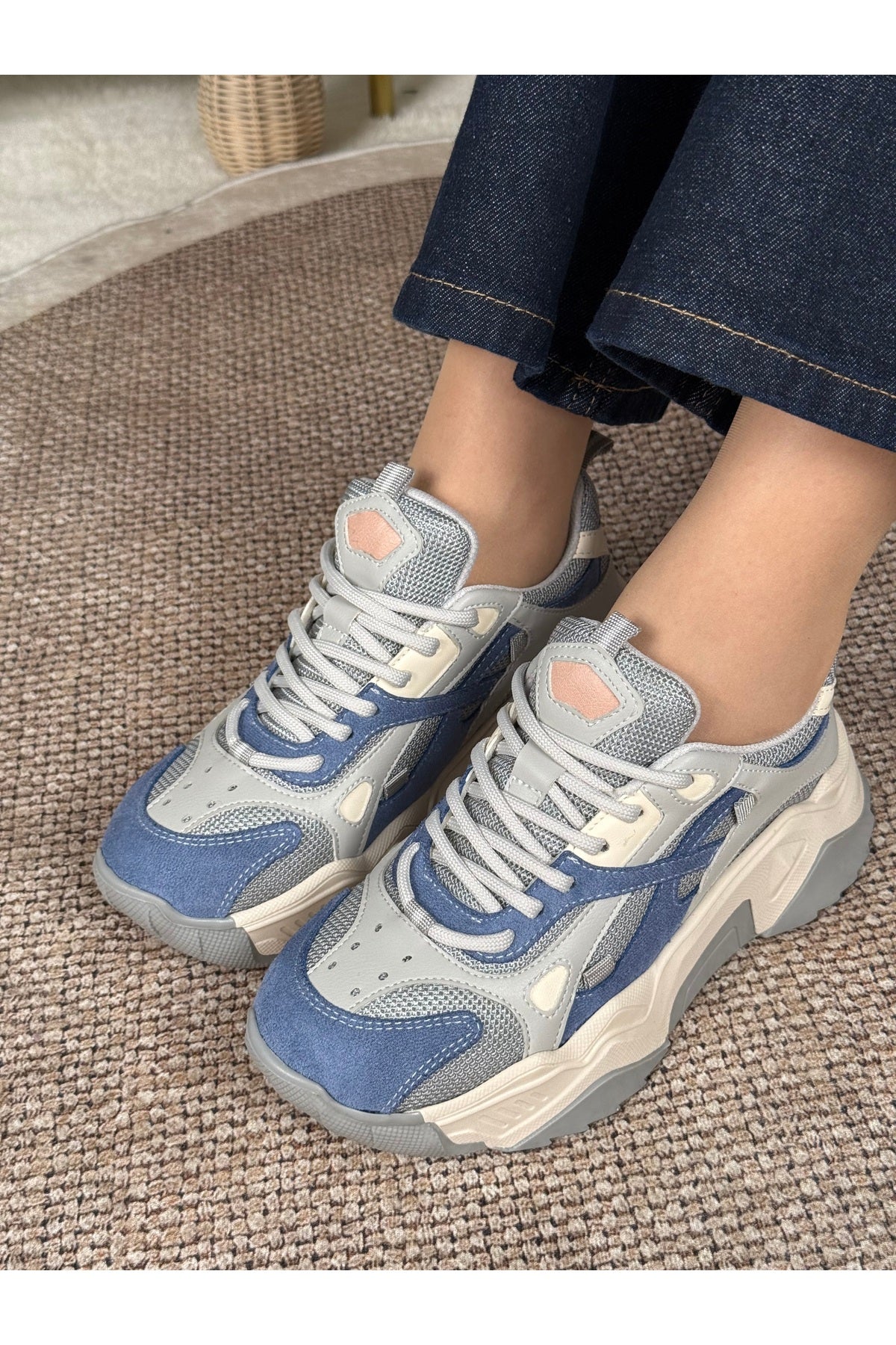 Eysha Noctra Mavi Gri Kadın Sneaker