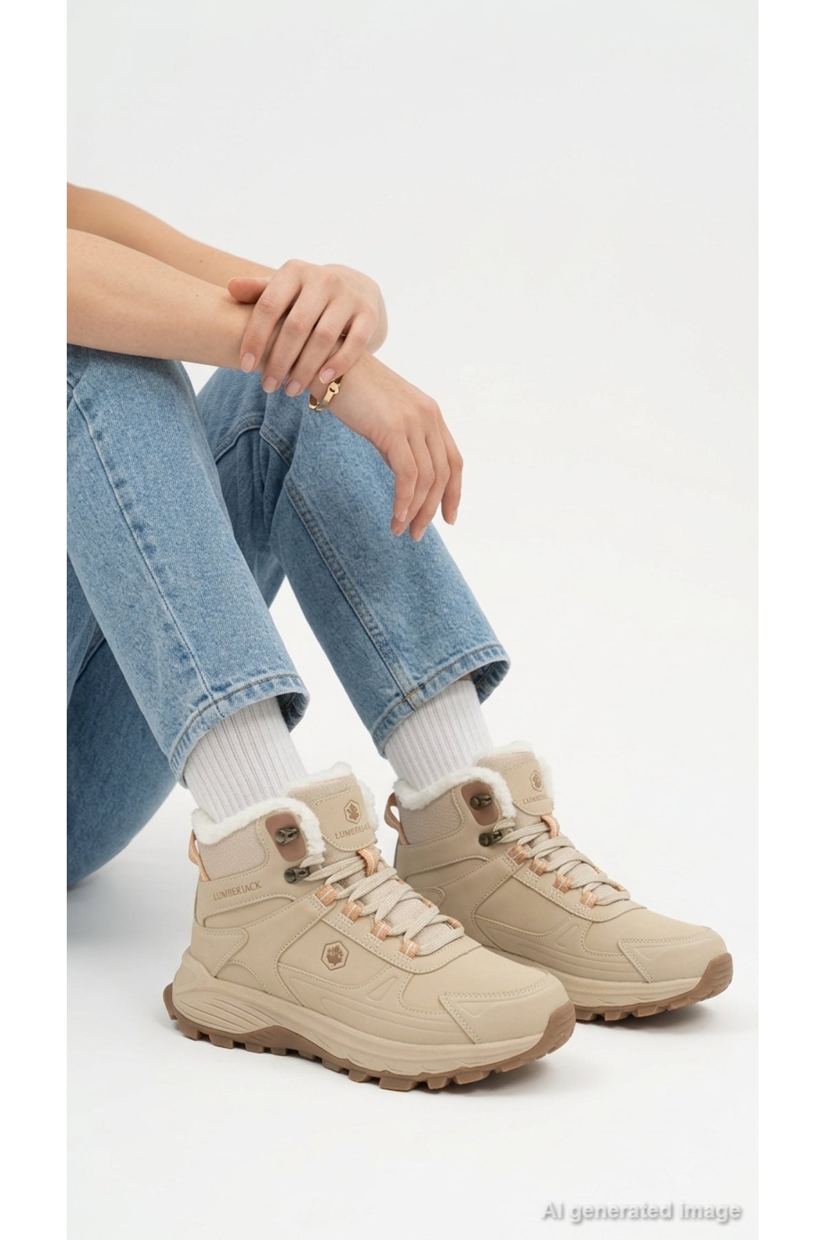 Lumberjack Kadın Capri Hi Bot - Bej