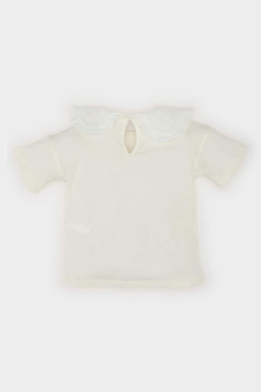 DeFacto Çocuk Kısa Kollu T-Shirt C3982A5 - Ekru