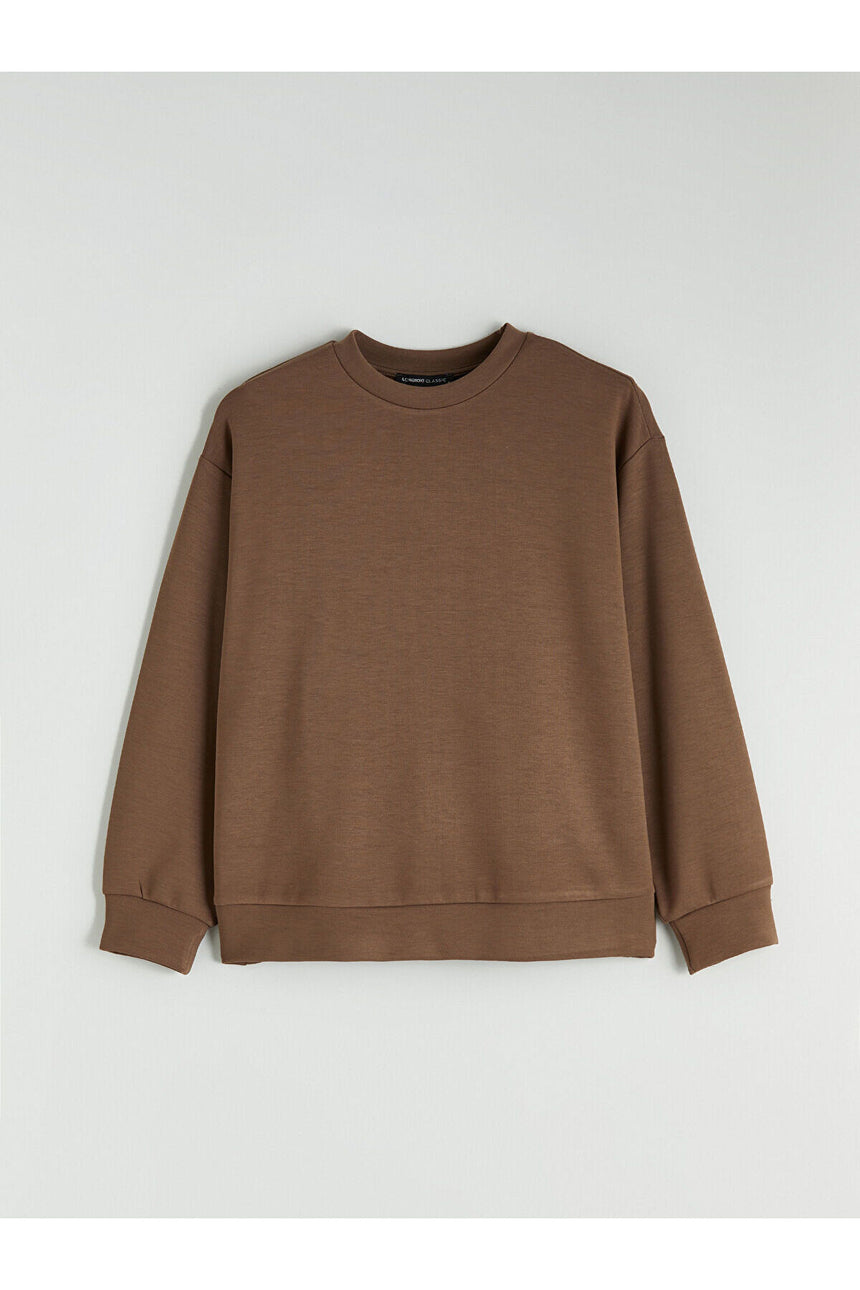 LC Waikiki Kadın Oversize Sweatshirt W5MC59F8 - Açık Kahverengi