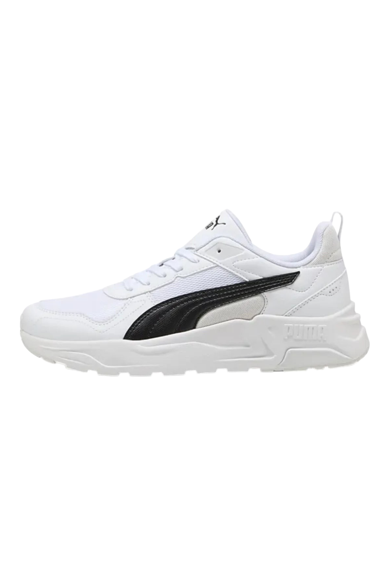 Sporline Puma Trinity 2 LT beyaz ve siyah detaylı unisex spor ayakkabı, yan profil görünümü