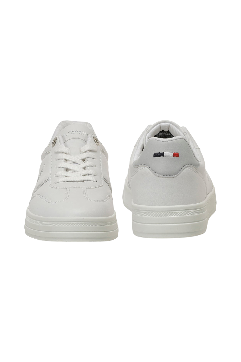 Sporline U.S. Polo Assn. beyaz PU kadın sneaker ayakkabı, ön ve arka görünüm