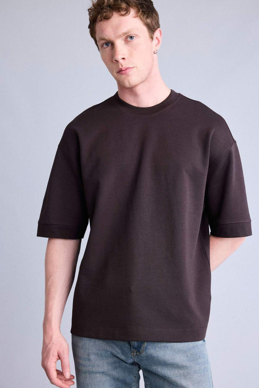 Defacto Erkek T-Shirt B4844Ax - Kahverengi