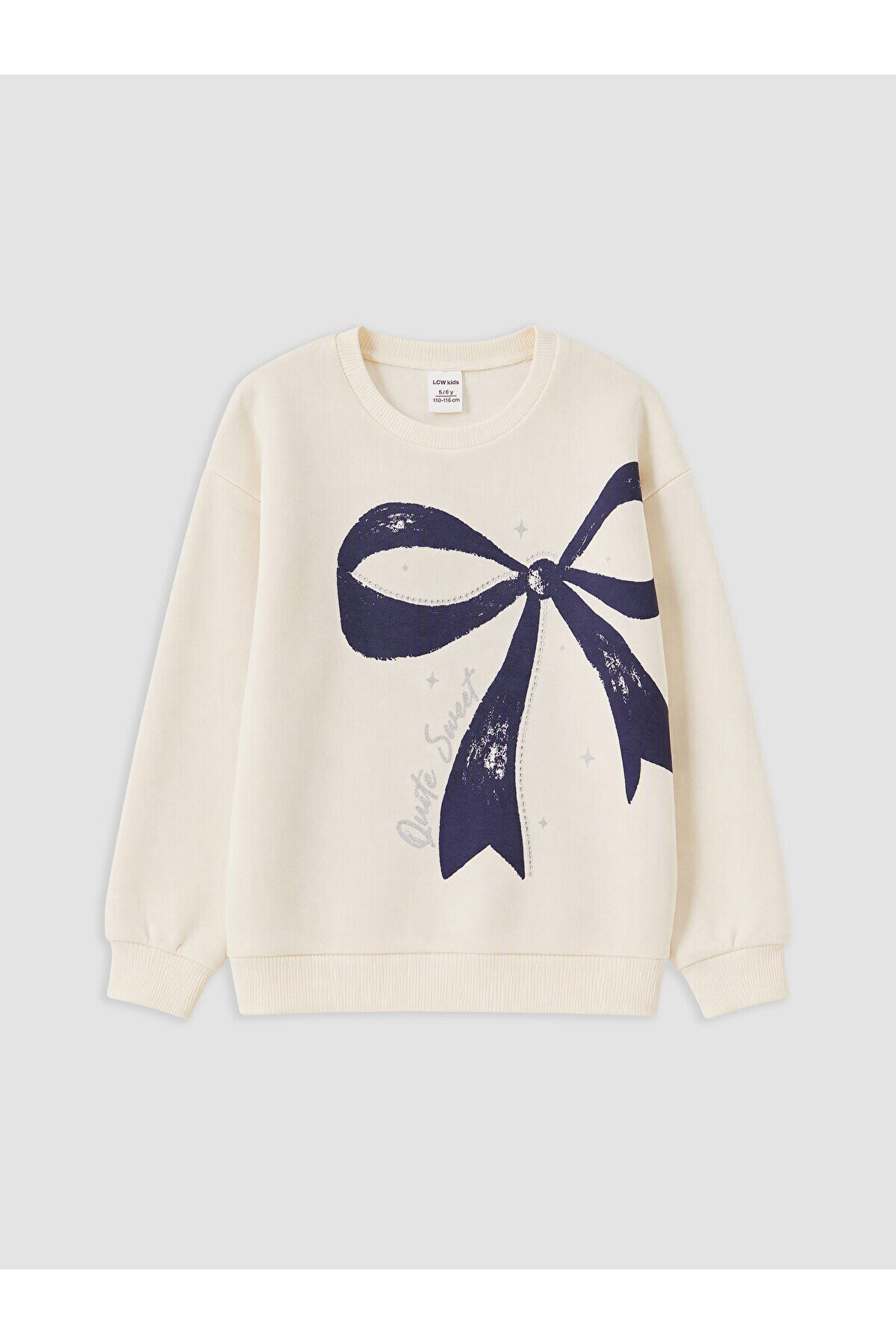 LC Waikiki Kız Çocuk 2'li Baskılı Sweatshirt W6B374D1 - Krem