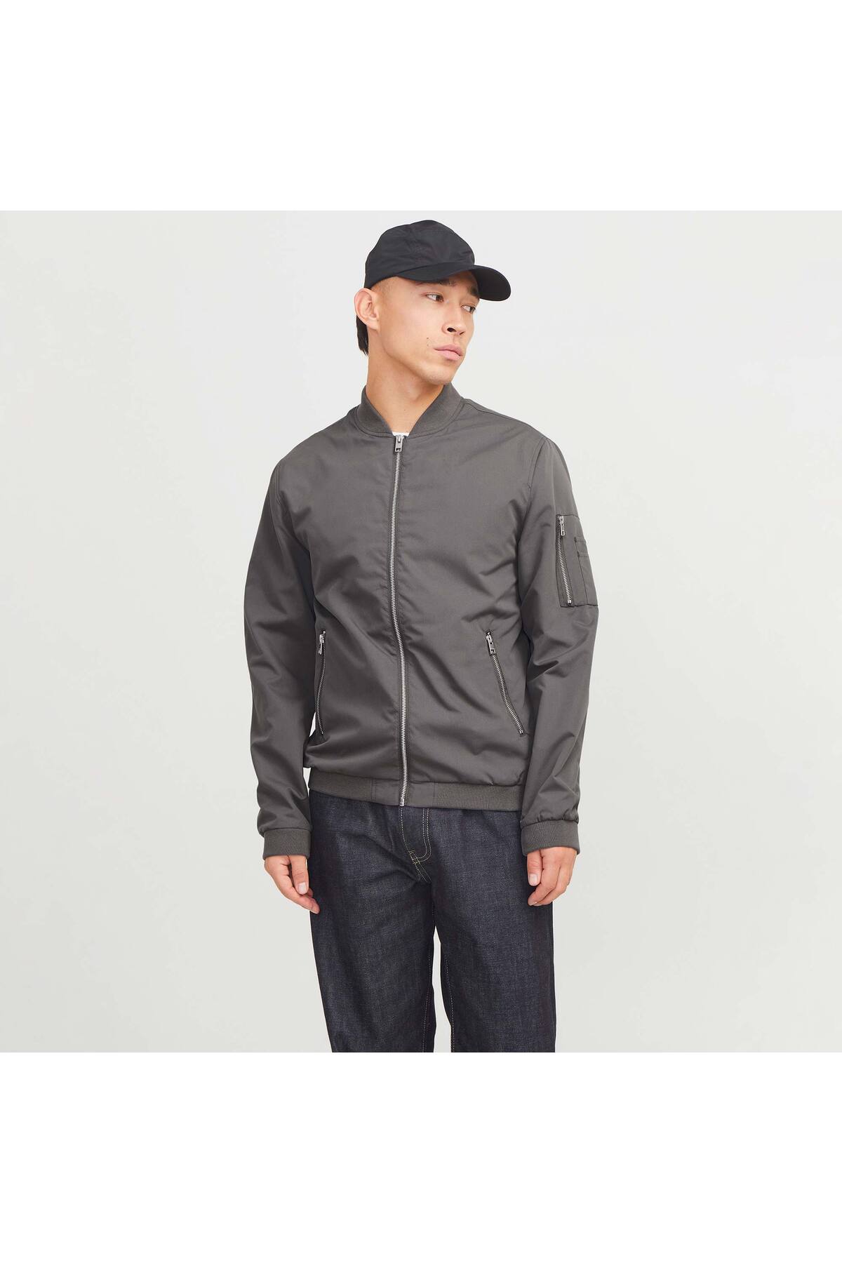 Jack & Jones Rush Erkek Bomber Mont 12165203 - Koyu Gri