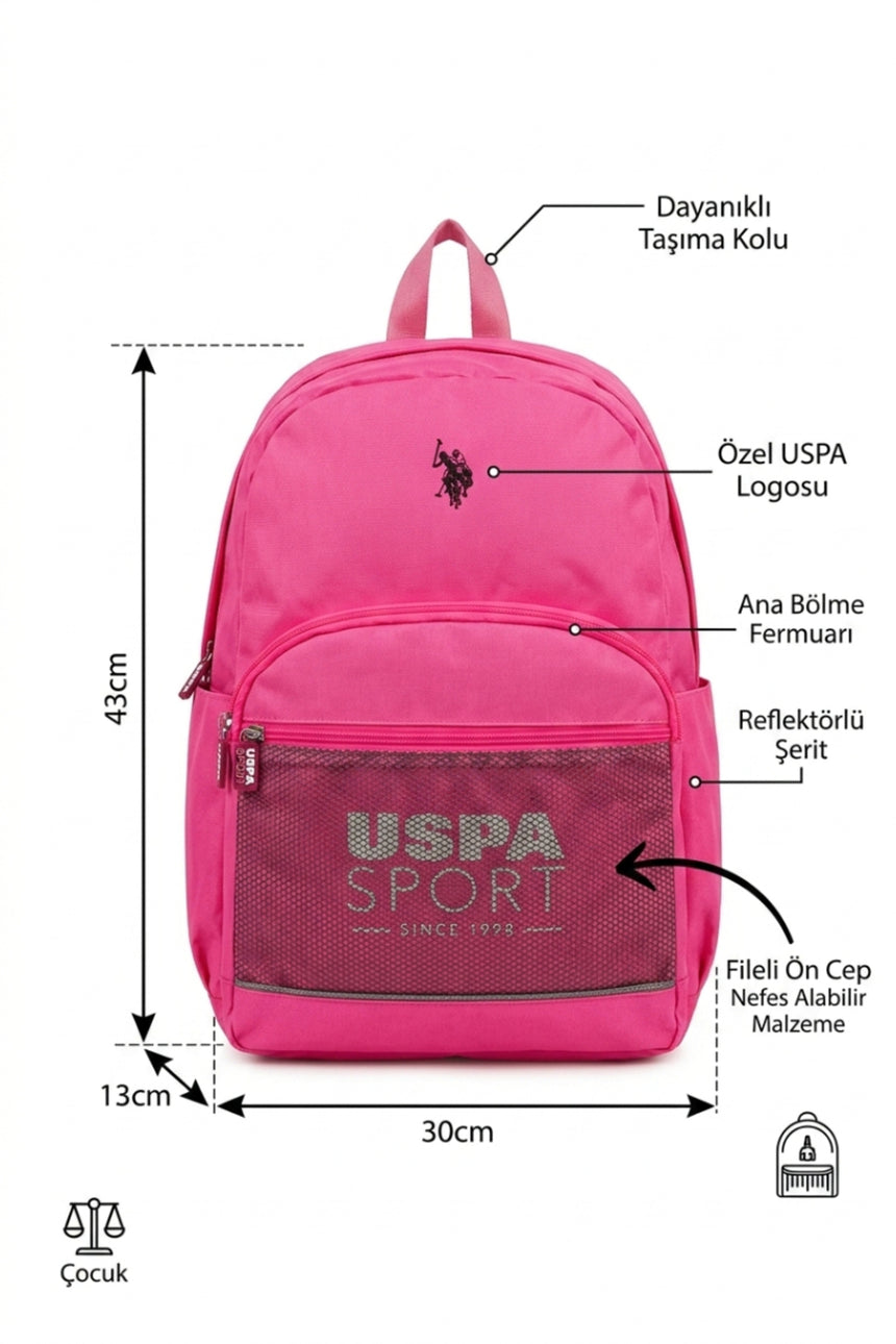 U.S. Polo Assn. Kız Çocuk Sırt Çantası 26091 - Pembe