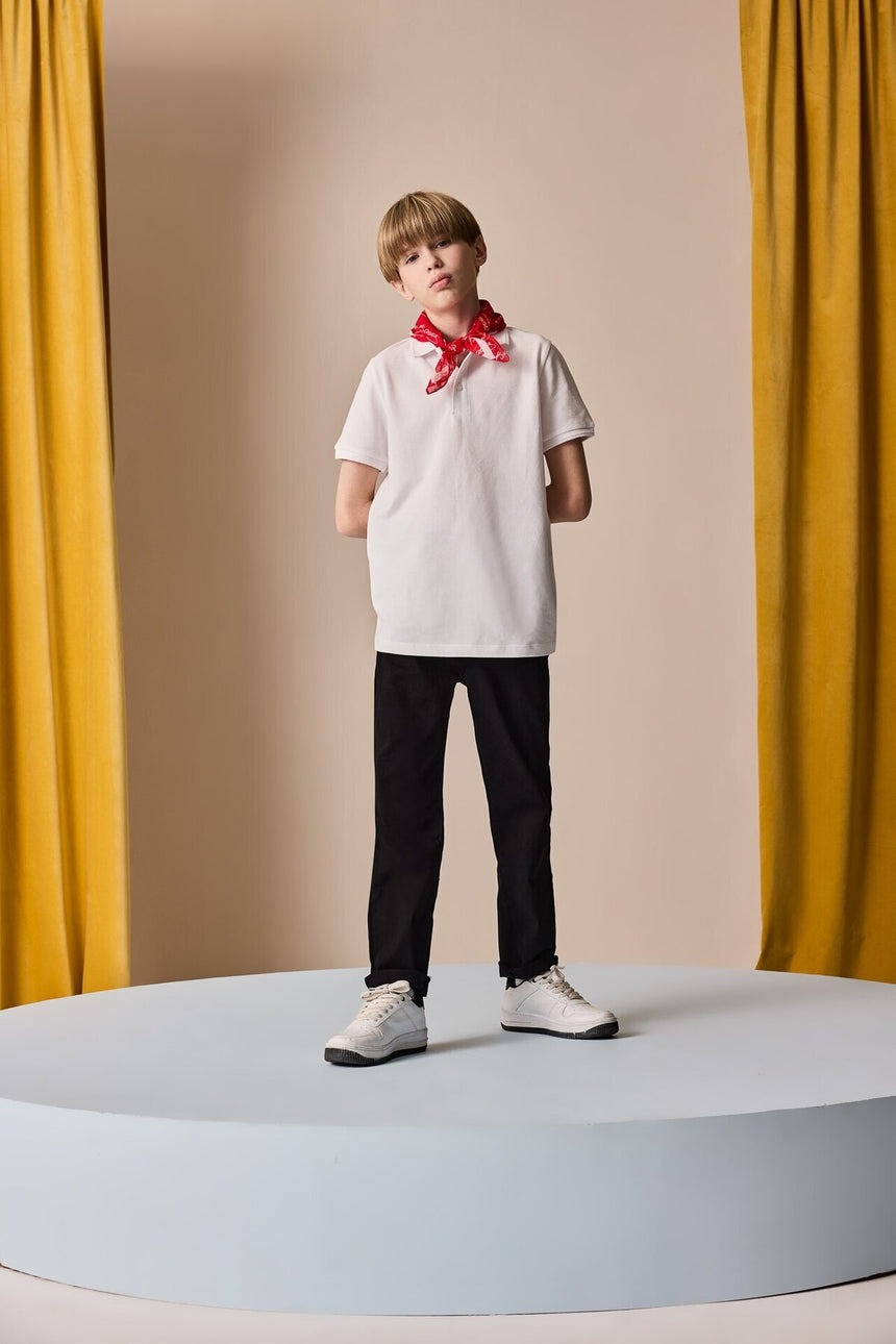 DeFacto K1689A6 Çocuk Polo Yaka T-Shirt - Beyaz
