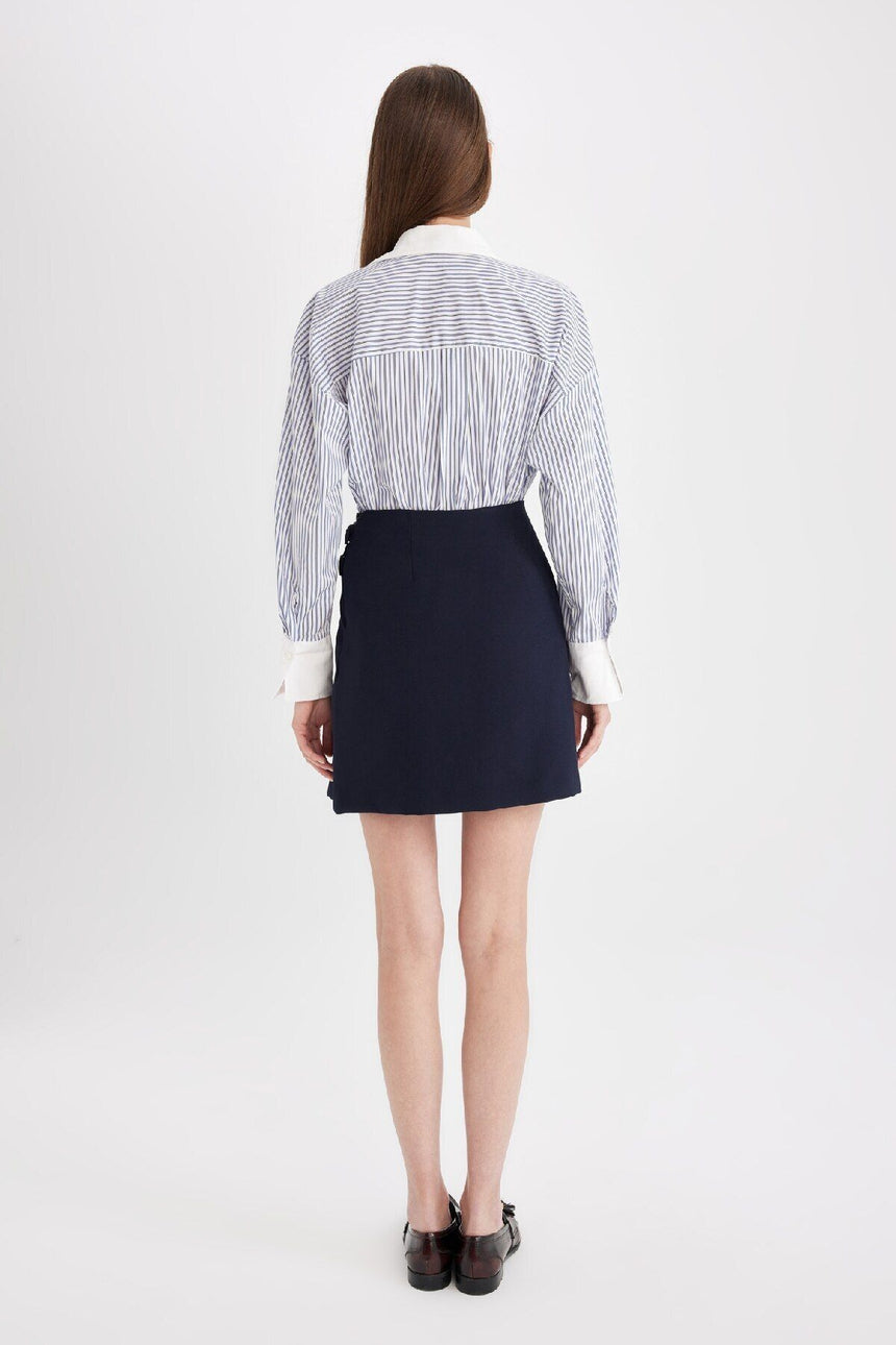 Defacto Kadın Woven Skirt D4201AX - Koyu Lacivert