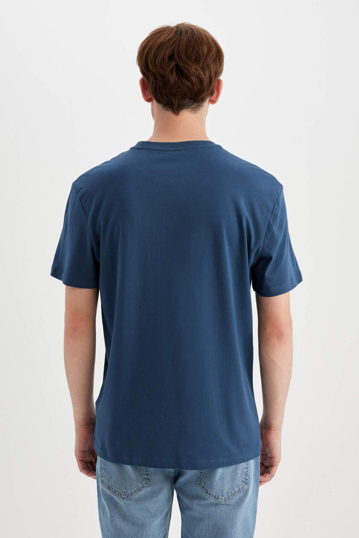 DeFacto Erkek T-Shirt V7699AZ - Koyu Lacivert