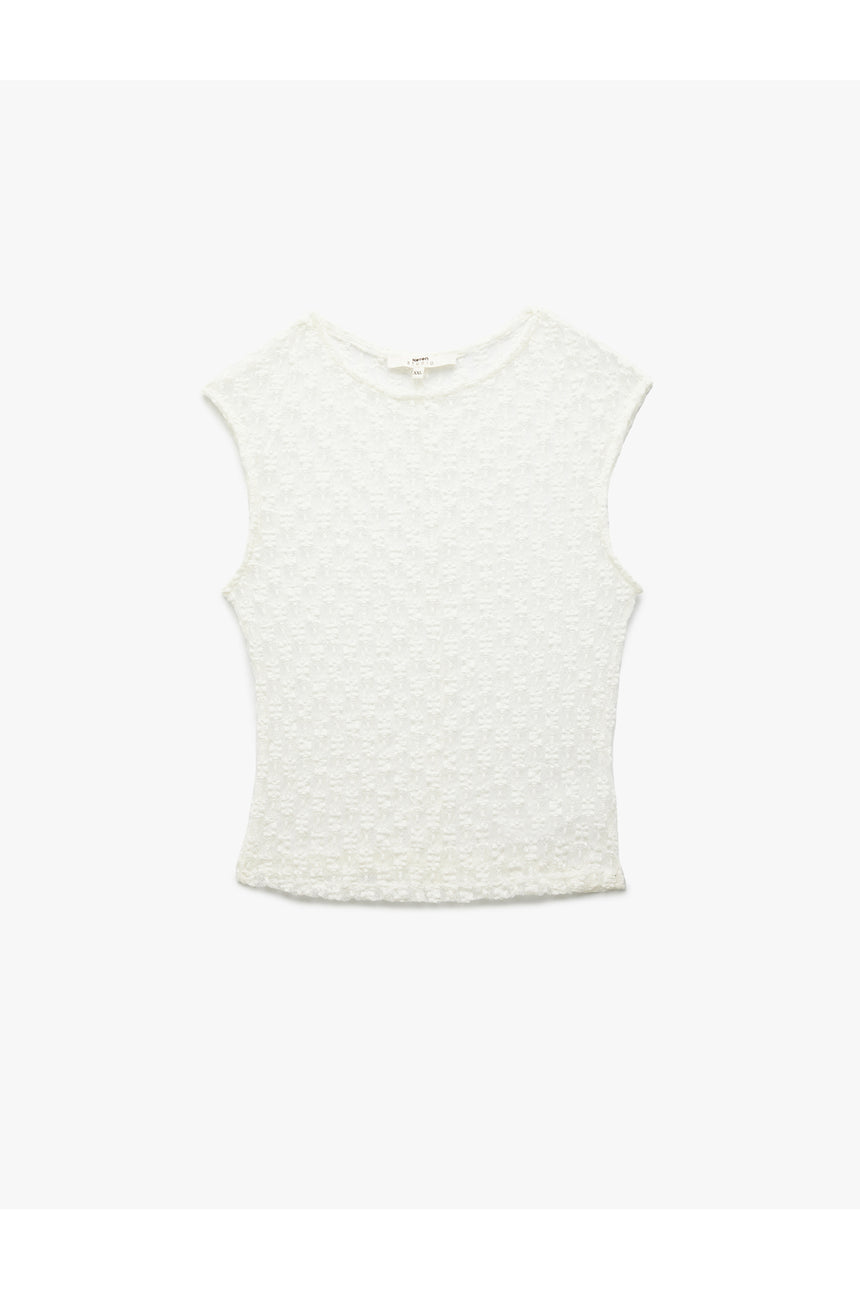 KOTON KADIN BLOUSE SS 5SAK70024UK - Ekru