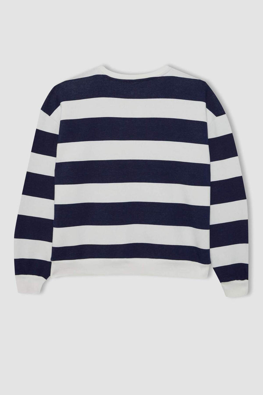 Defacto Kadın Sweat Shirt A1883Ax - Koyu Lacivert