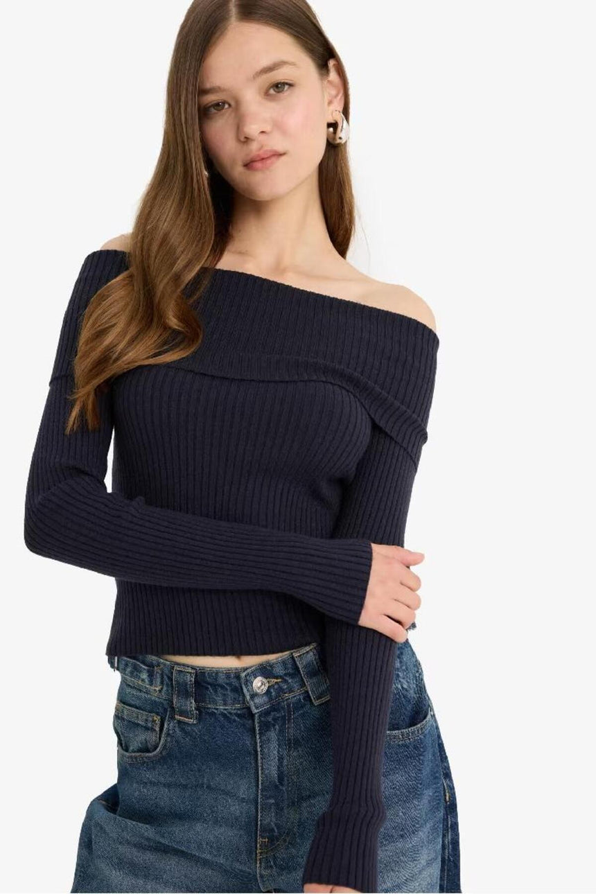 Defacto Kadın Pullover B6537Ax - Koyu Lacivert