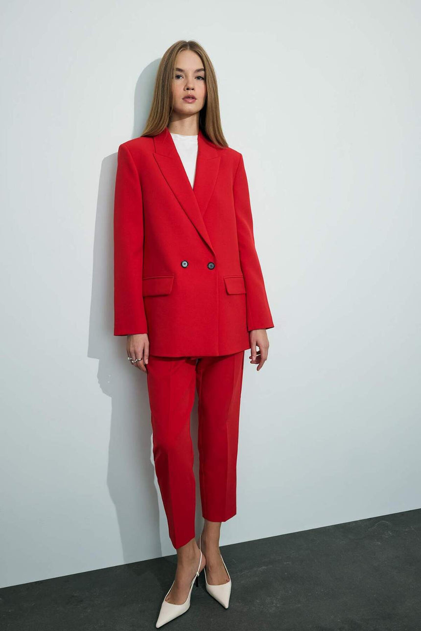 DeFacto Kadın Oversize Blazer Ceket C2457AX - Kırmızı