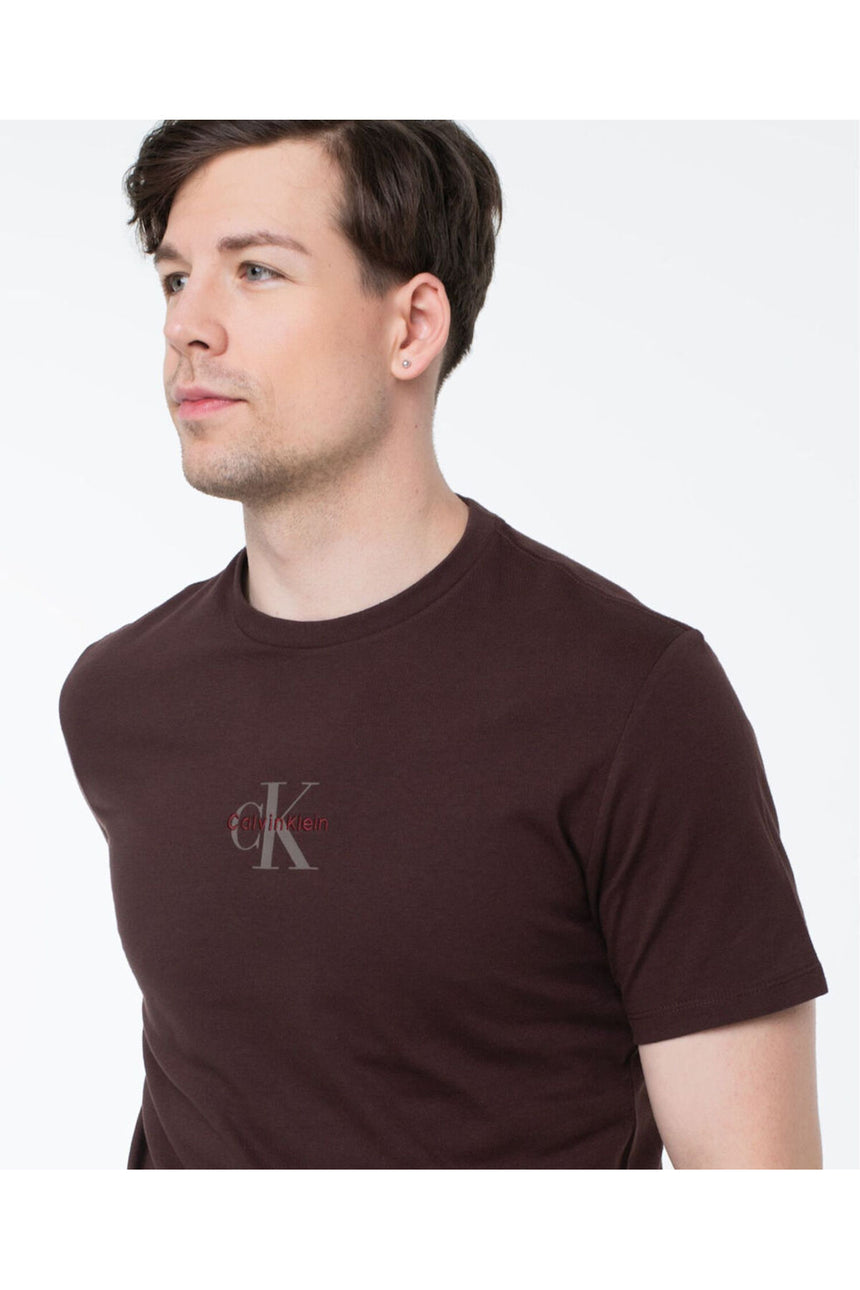 Calvin Klein Erkek SS 30S MICRO MONOLOGO GRAPHIC TE LV04RB866G - Kahverengi