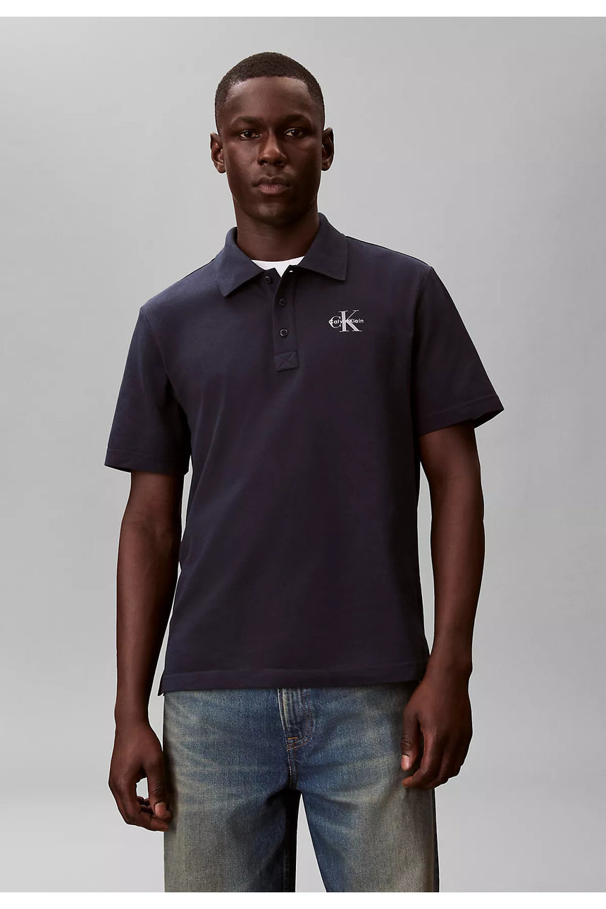 Calvin Klein Erkek SS EZ MONOLOGO CASUAL PIQUE POLO LV04RF209G - Mavi
