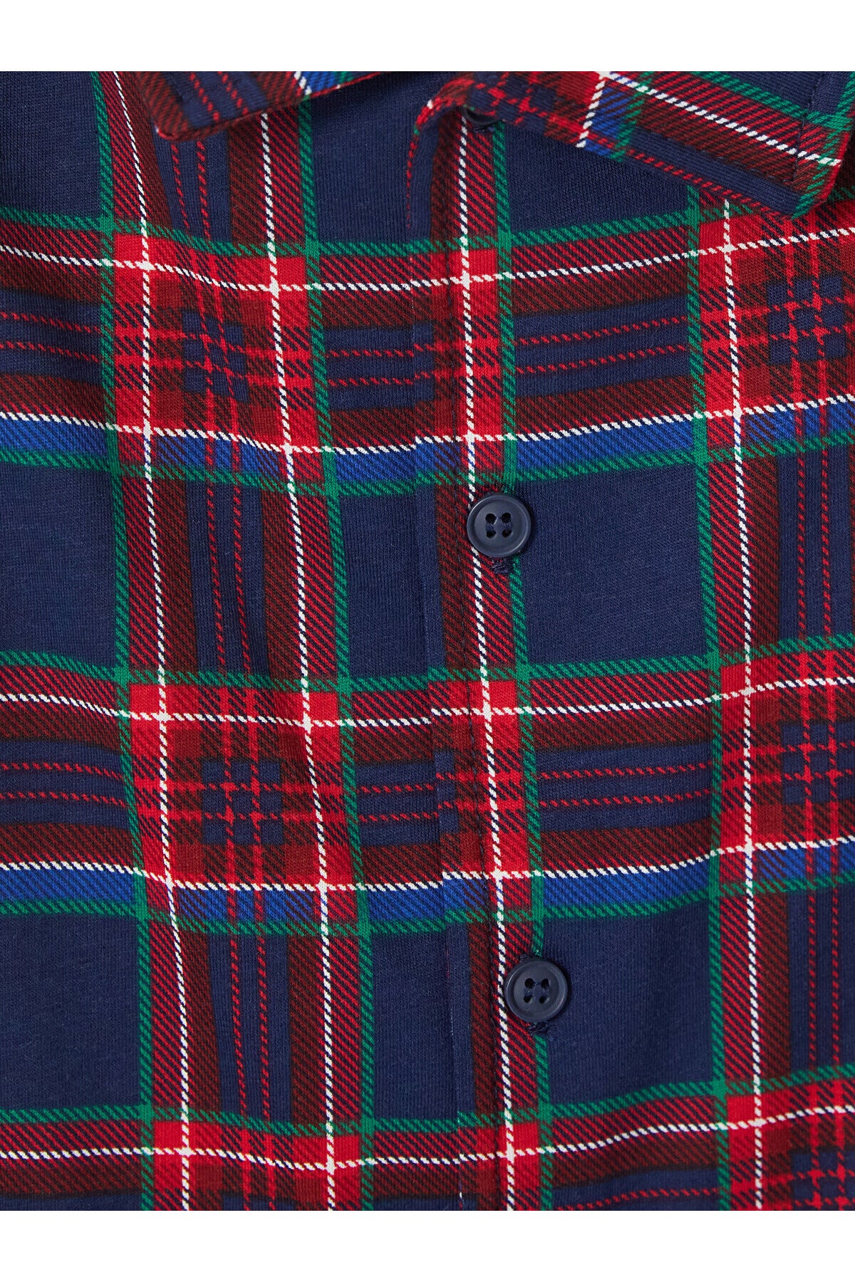 LC Waikiki Erkek Çocuk Ekose Pijama Takımı W6O247D4 - Koyu Lacivert