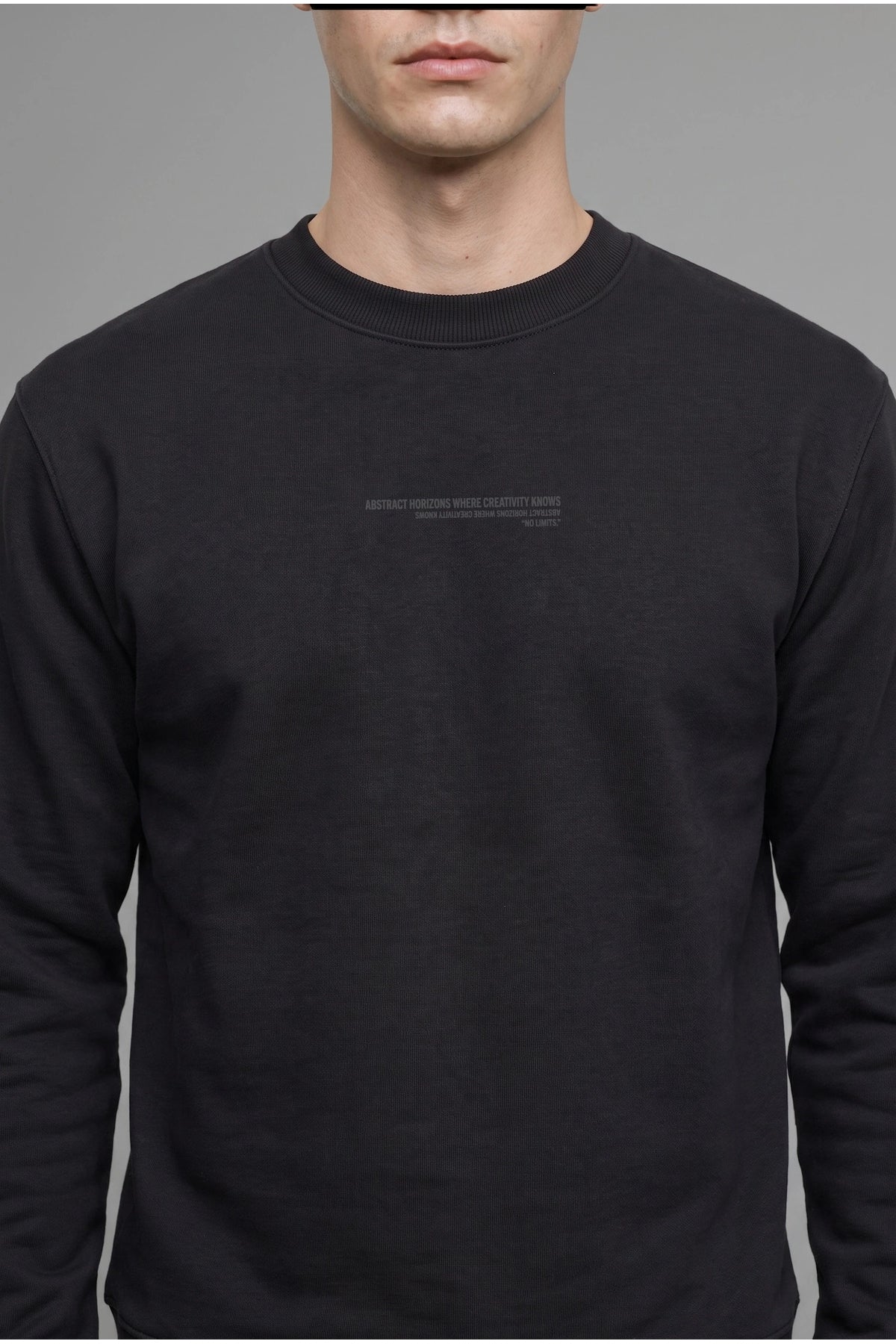 DeFacto Erkek Baskılı Sweatshirt X8282AZ - Siyah
