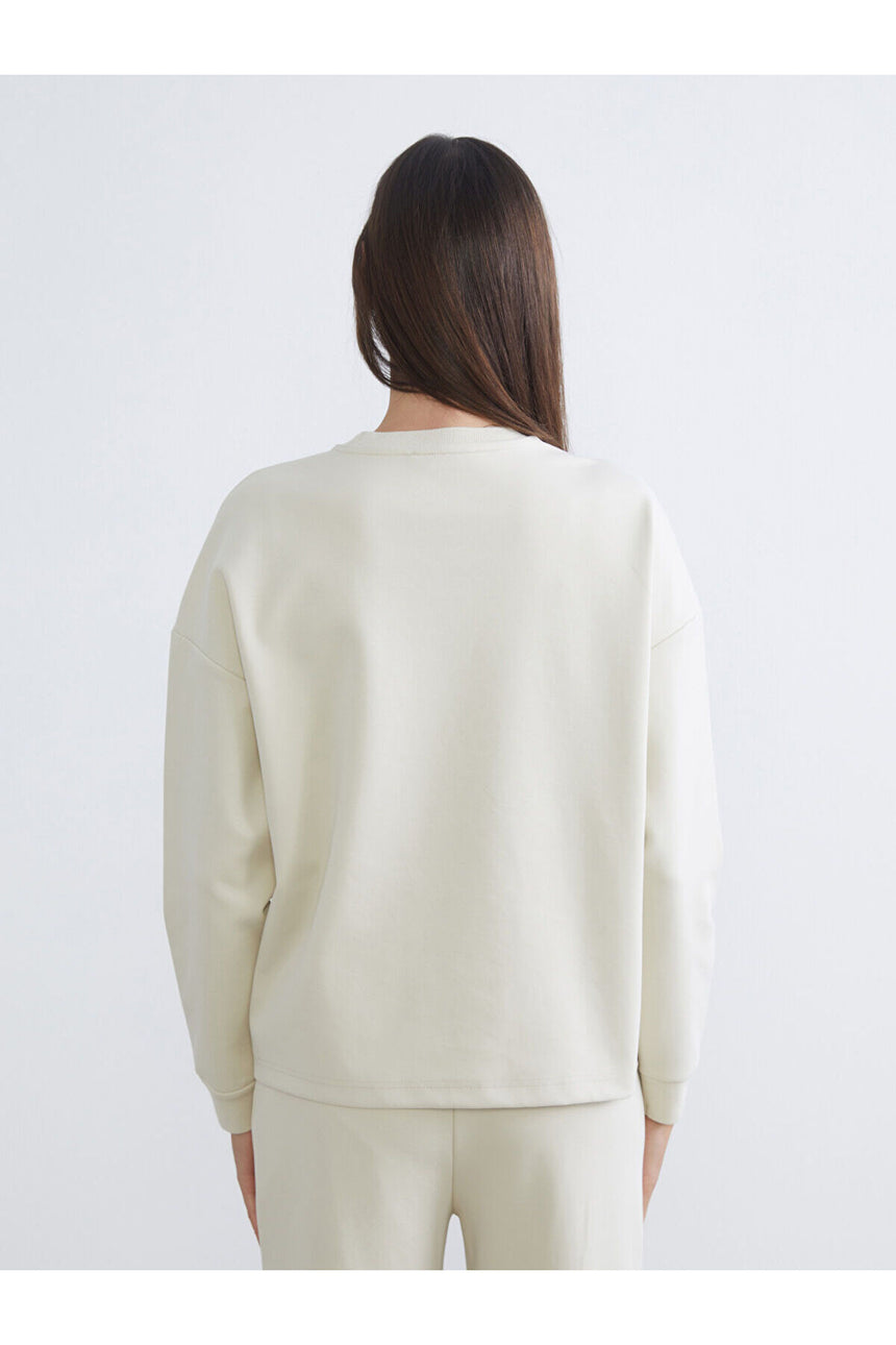 LC Waikiki Kadın Oversize Sweatshirt W5BU49R8 - Açık Bej