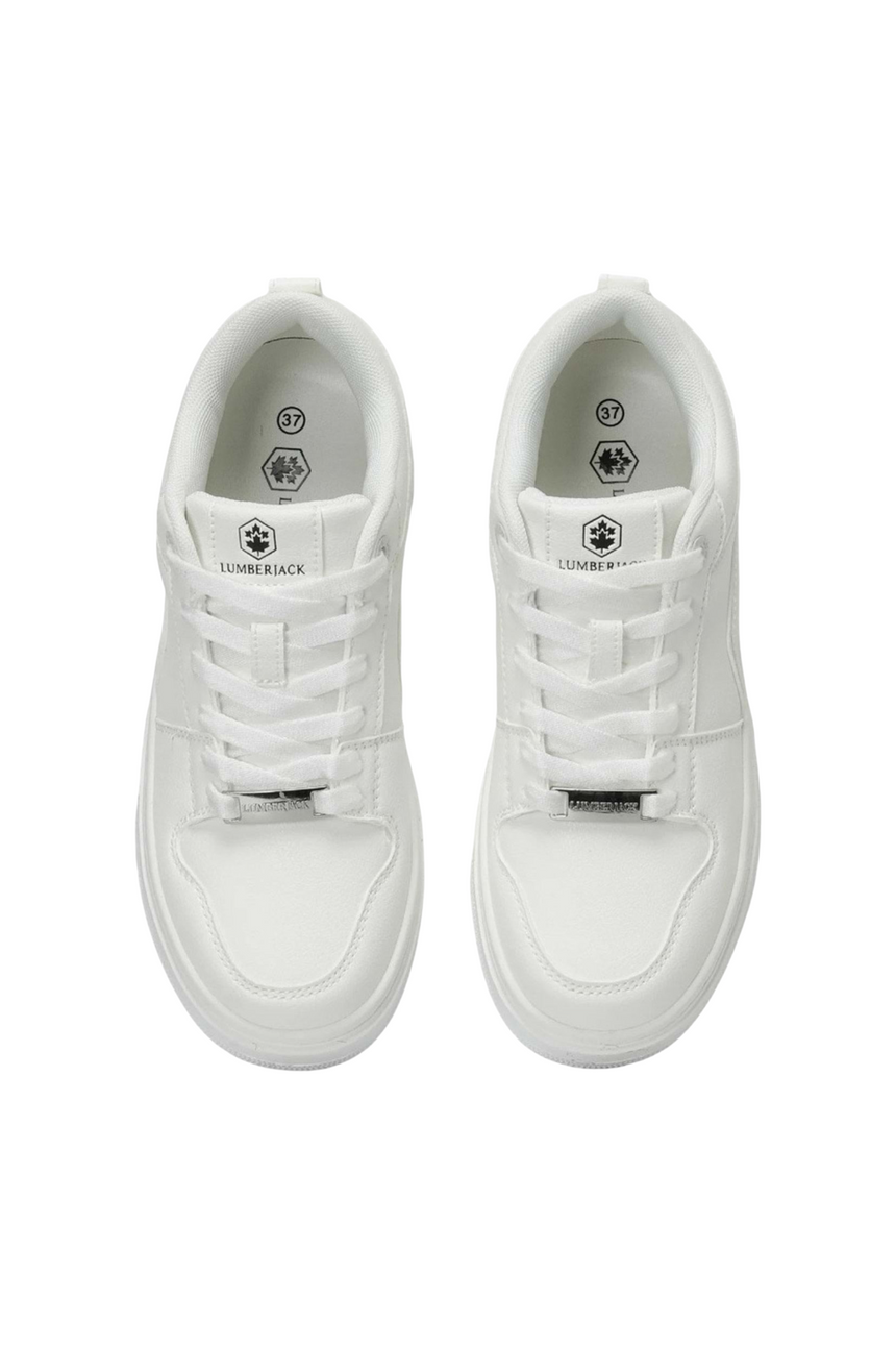 Sporline Lumberjack Colonity beyaz unisex tekstil sneaker, bağcıklı ve şık günlük spor ayakkabı tasarımı