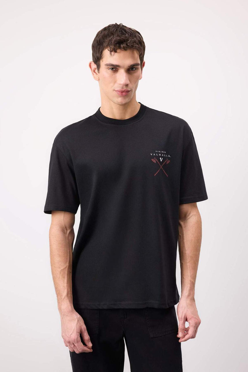 DeFacto Erkek Comfort T-Shirt B8091AX - Siyah